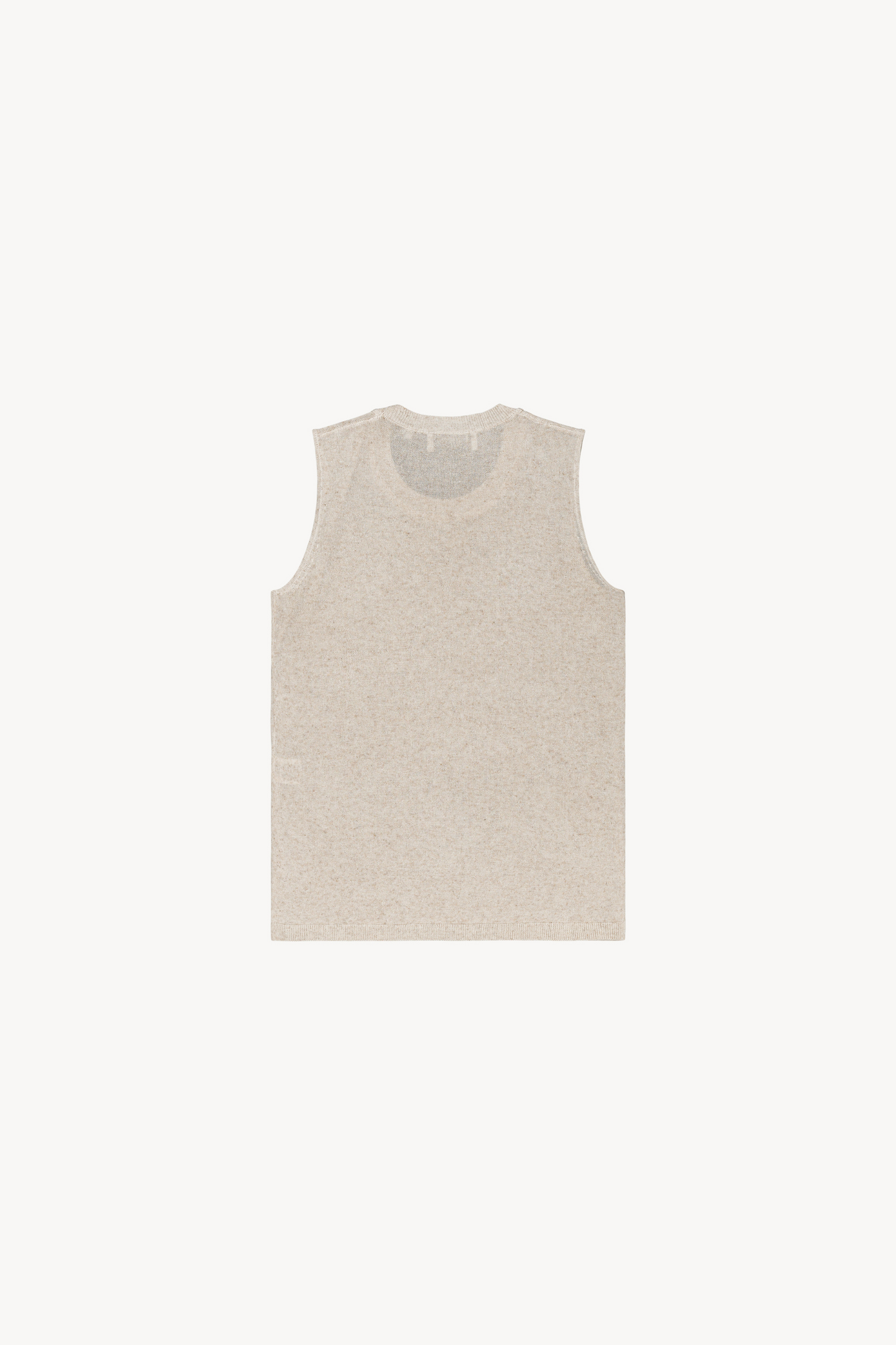 Beige round neck tank top