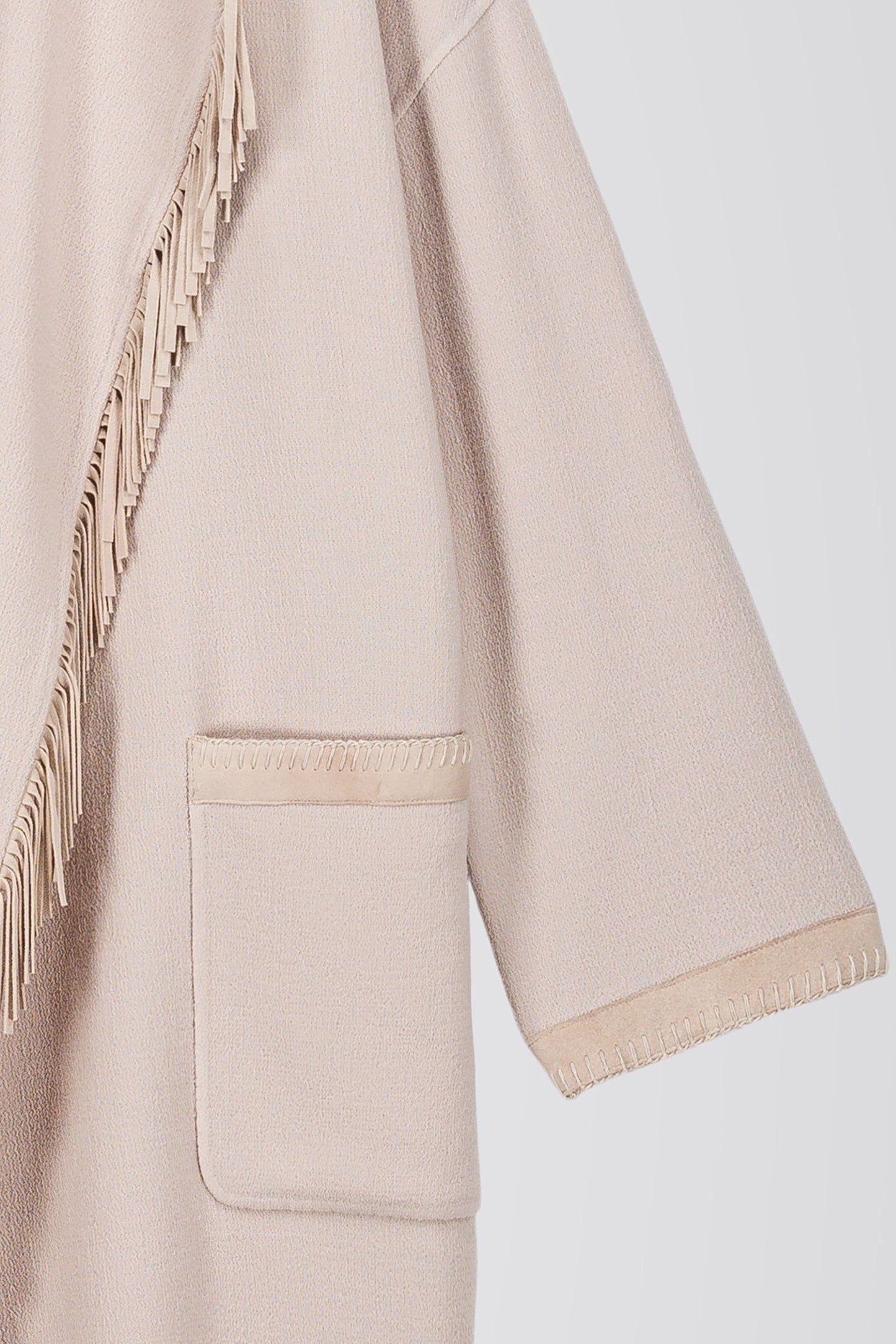 Manteau croisé en crêpe de laine