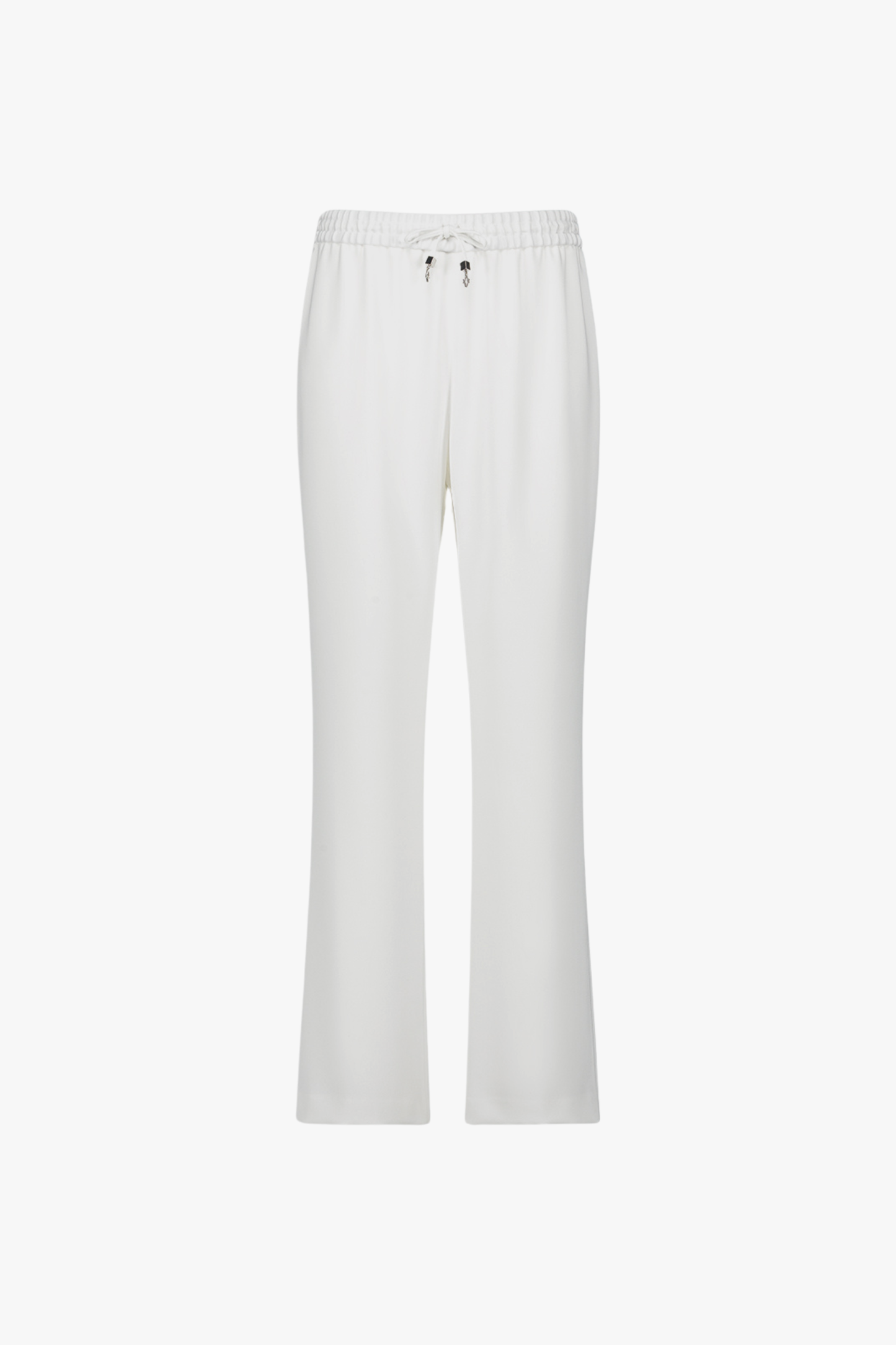 Dos du pantalon droit blanc cassé, tombé structuré et lignes nettes.