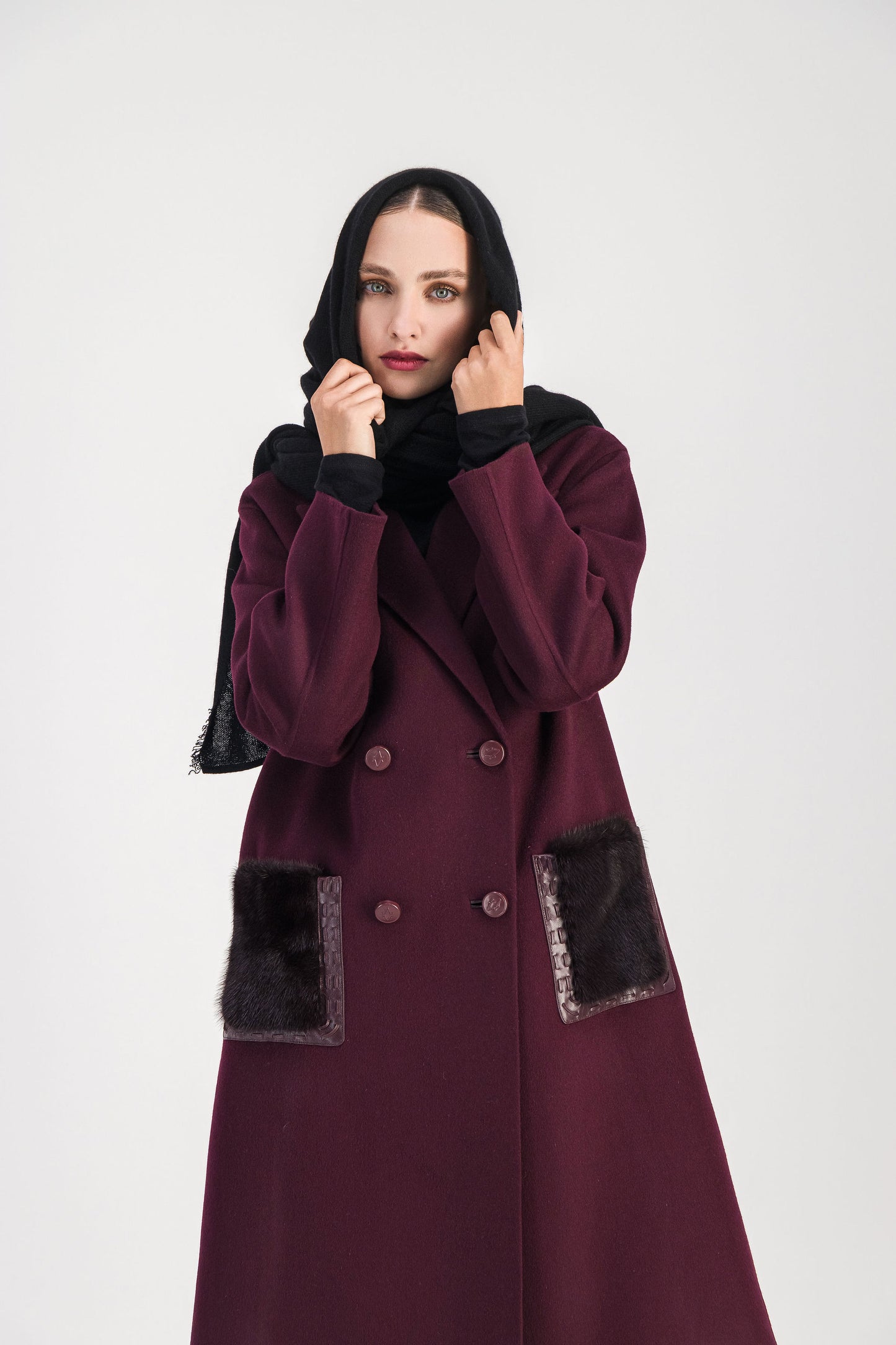 Echarpe en cachemire lurex noire