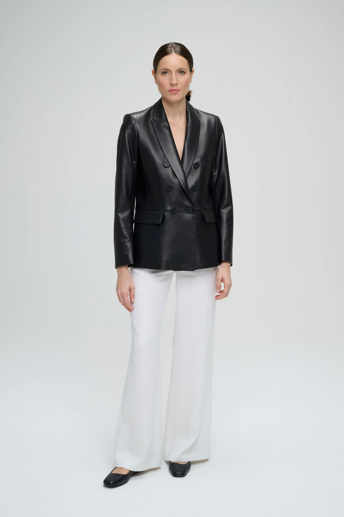 Black leather blazer