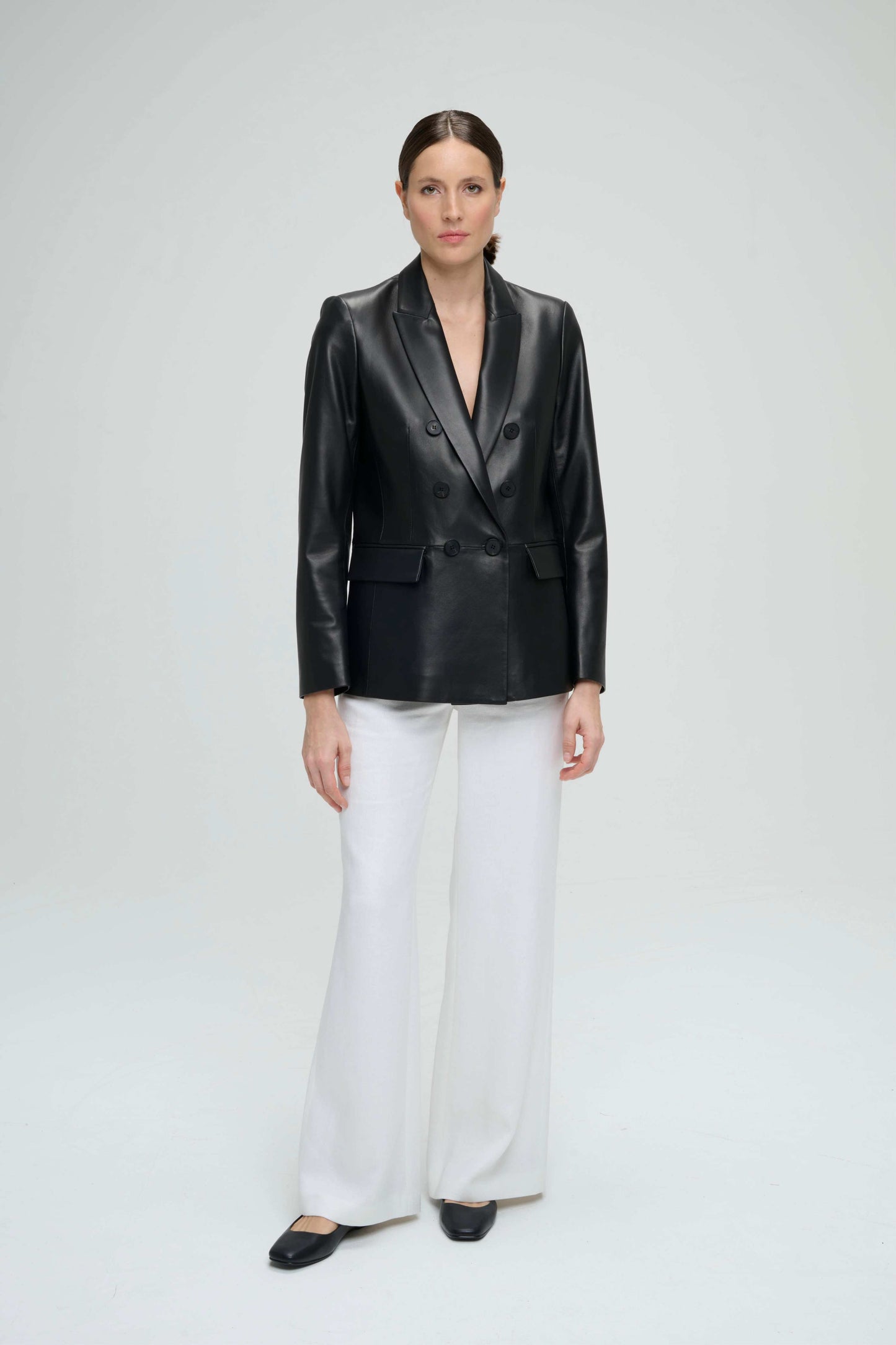 Black leather blazer