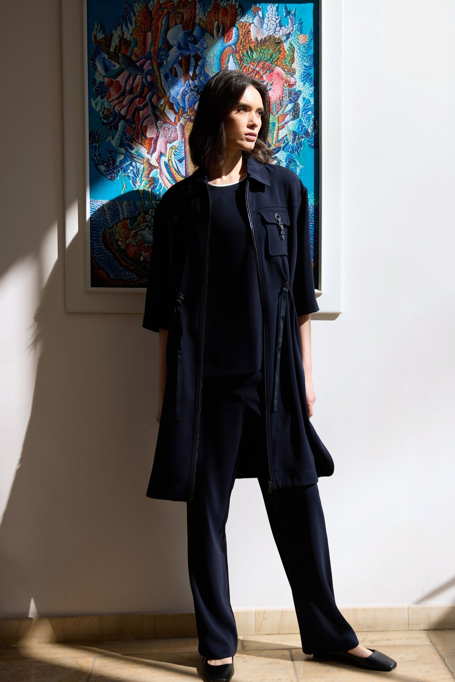 Robe surchemise courte marine