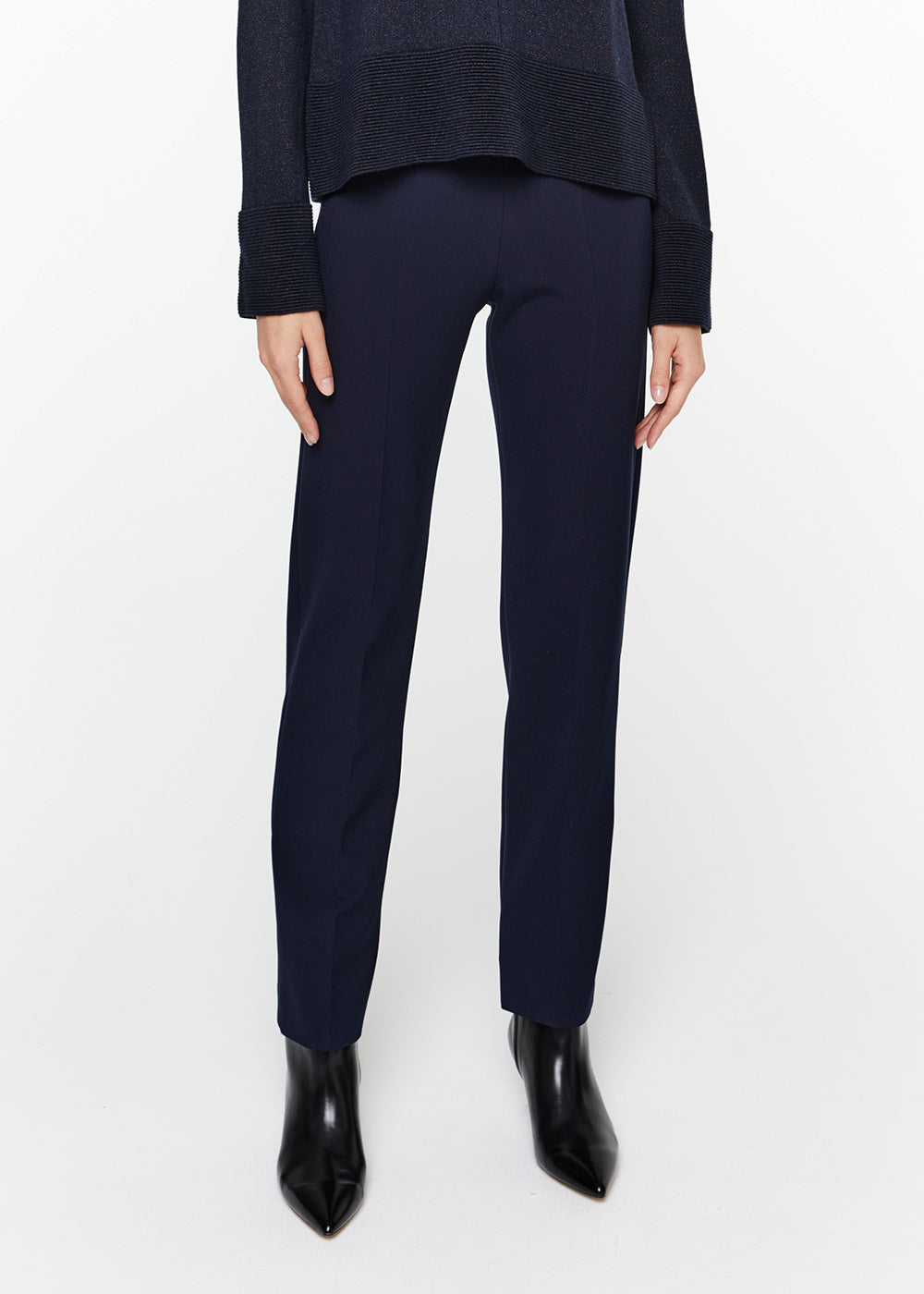 Pantalon droit à plis gris