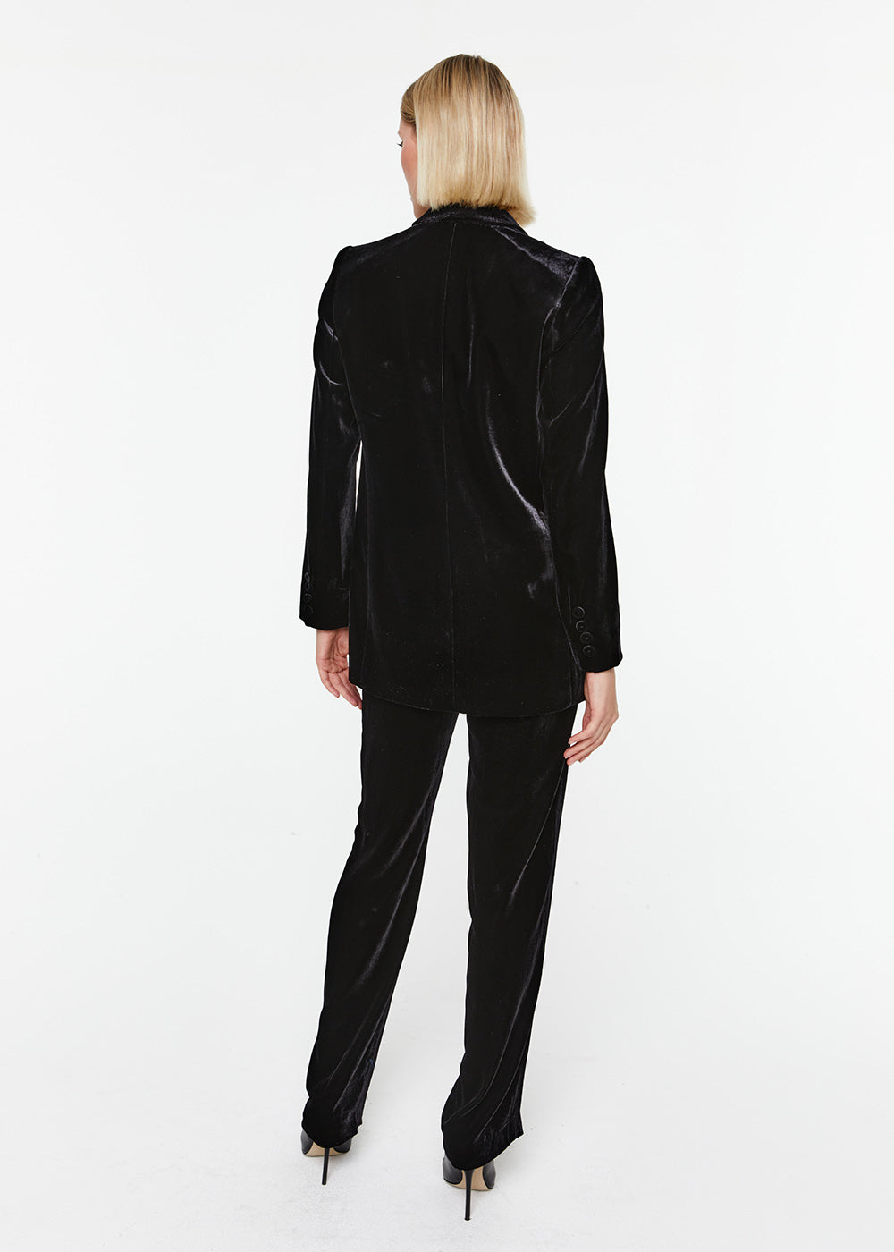 Tenue soirée total look veste blazer pantalon velours noir