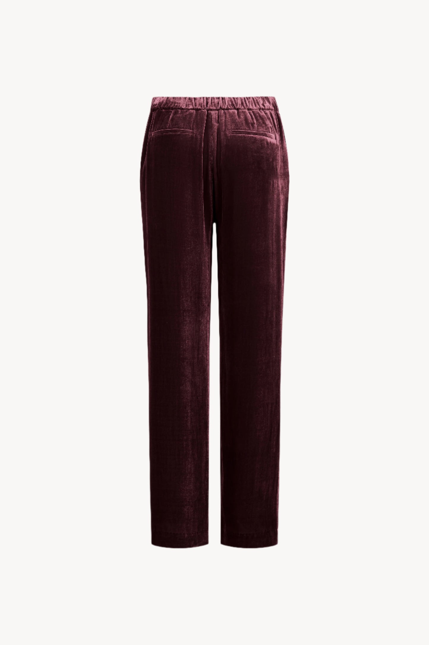 Pantalon droit en velours grenat