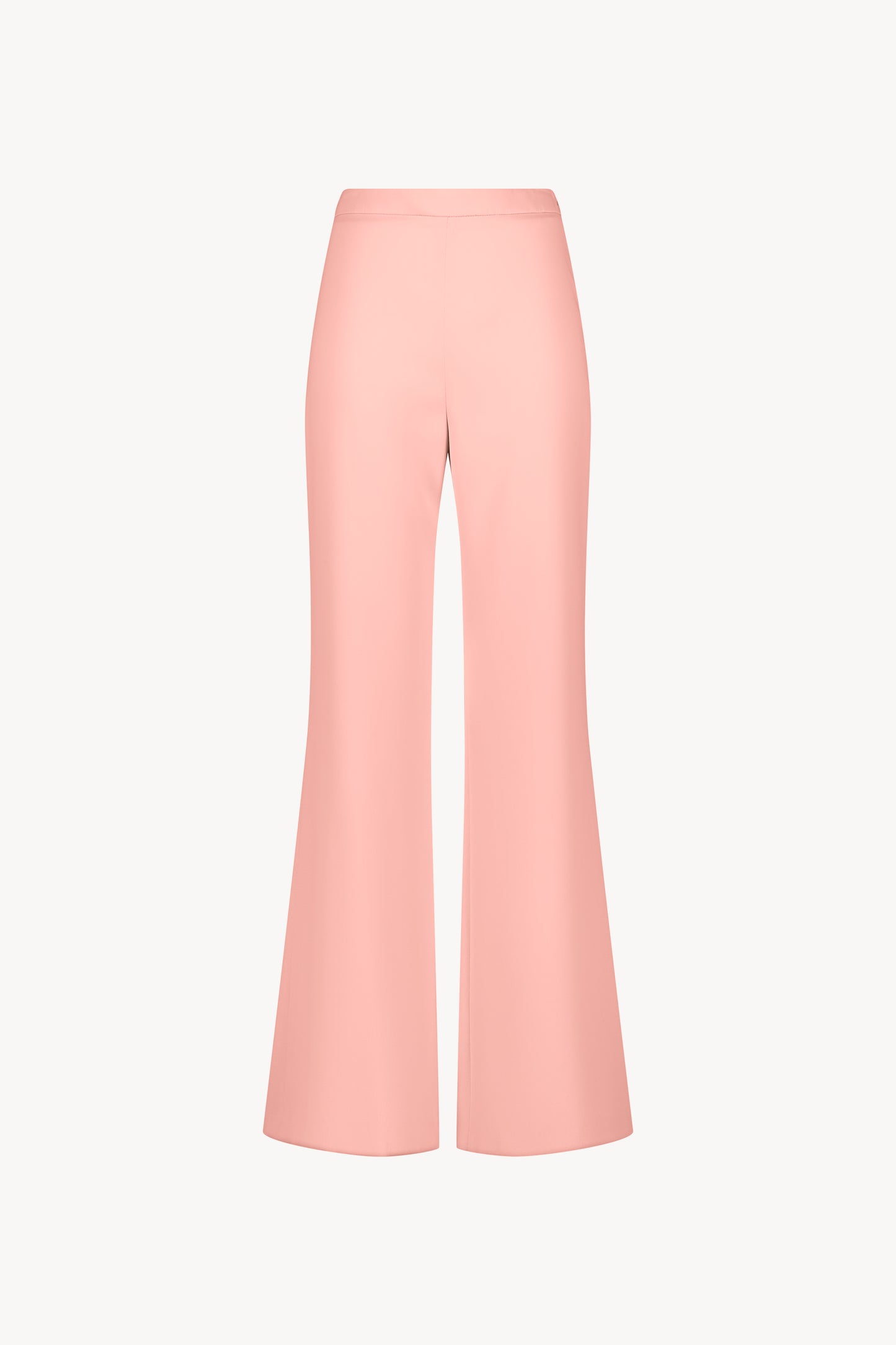 Pantalon fluide abricot à taille haute avec des fines surpiqûres