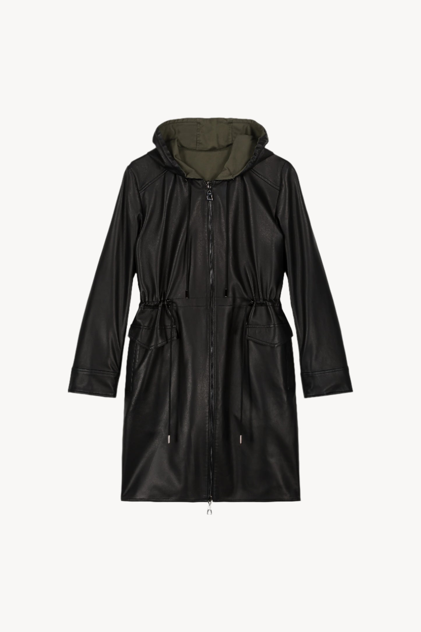 Parka réversible noire et kaki
