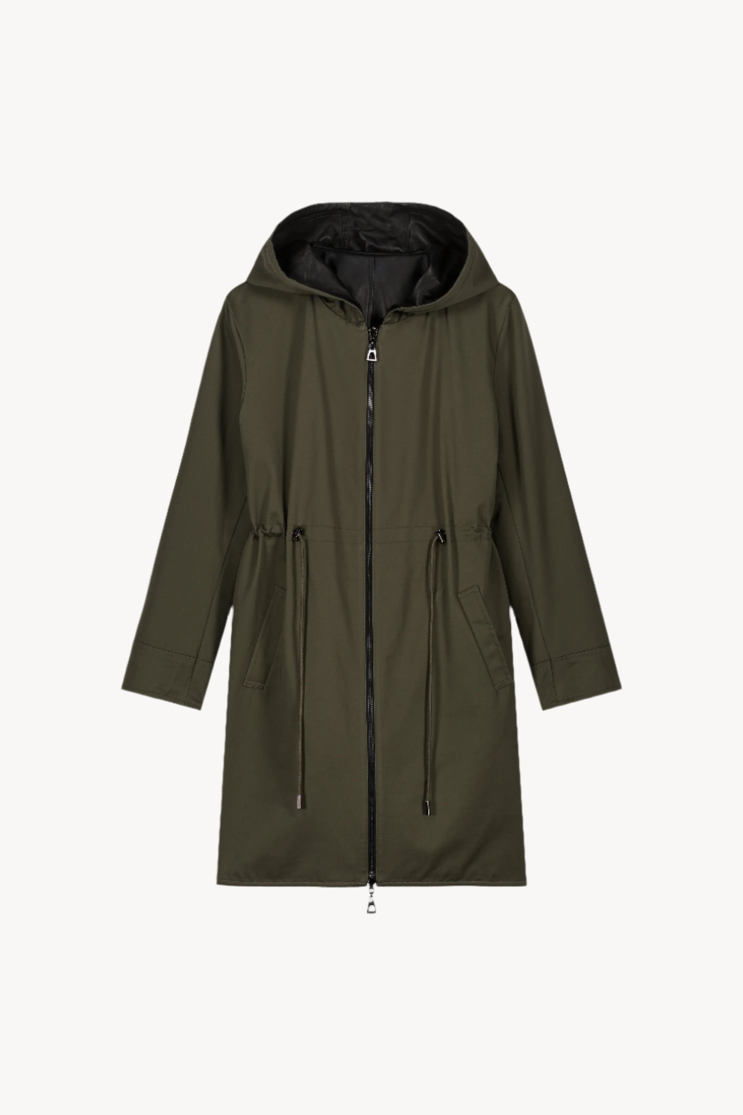 Parka réversible noire et kaki