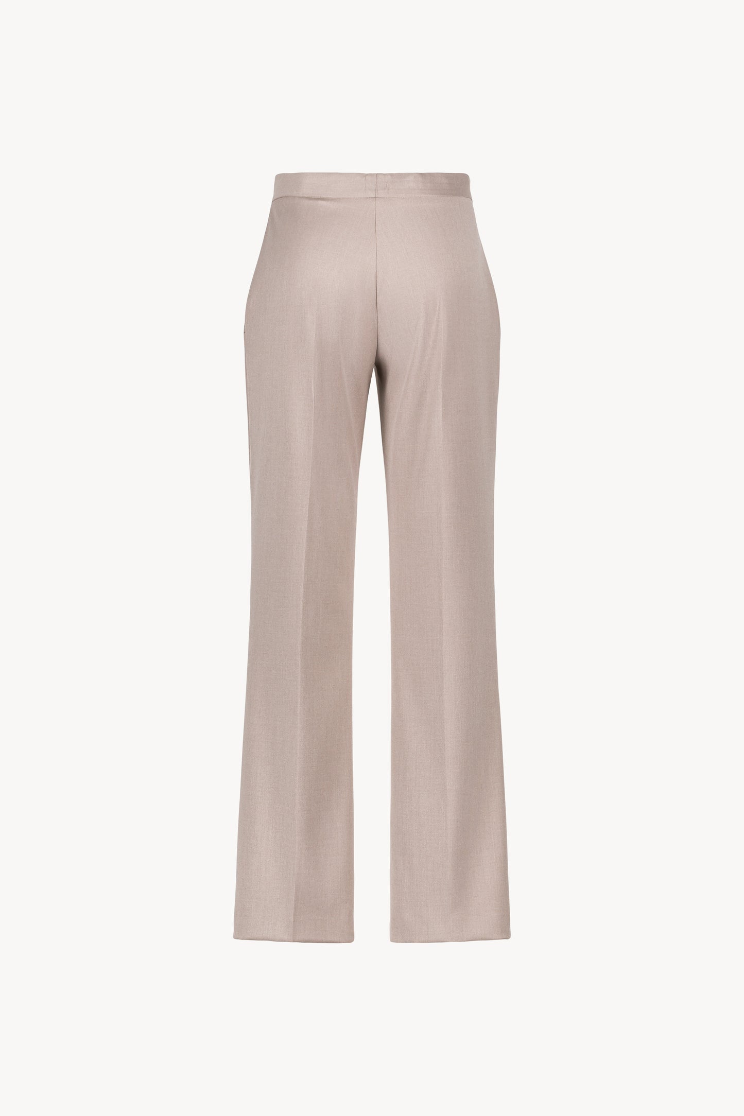 Pantalon droit taupe moyen avec ses plis avant et poches italiennes