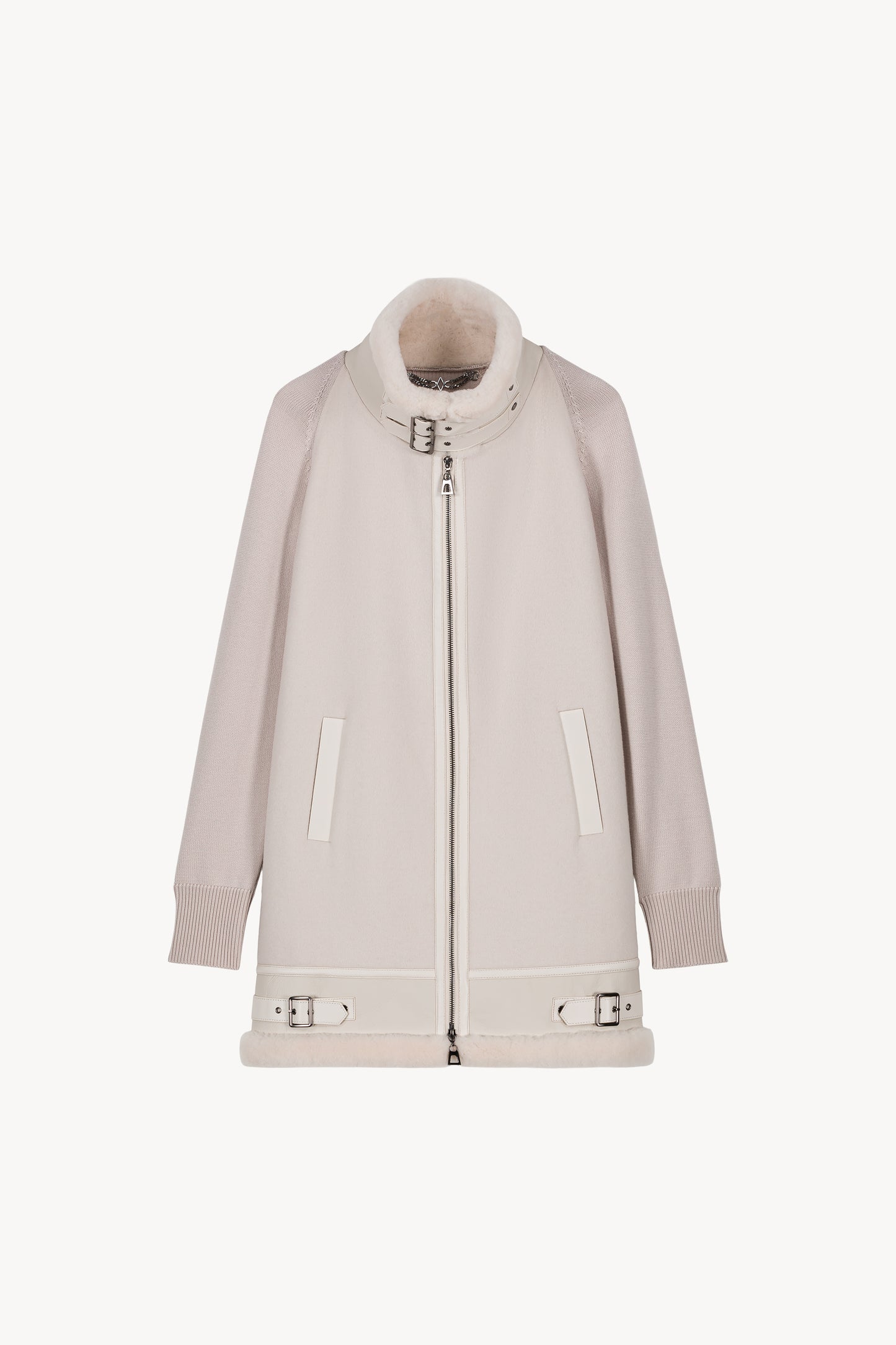 Manteau long aviateur beton