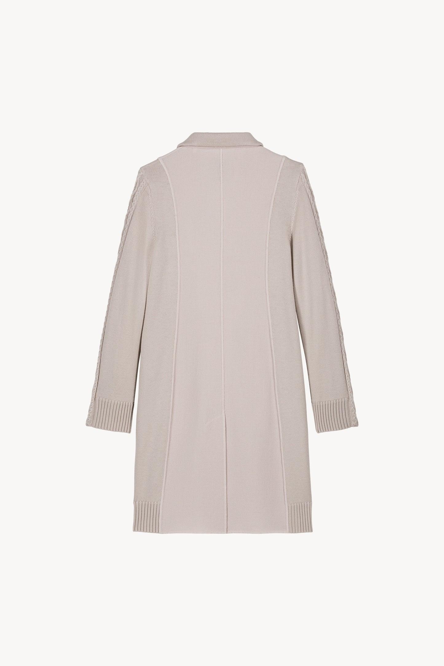 Concrete ribbed mid-length coat
