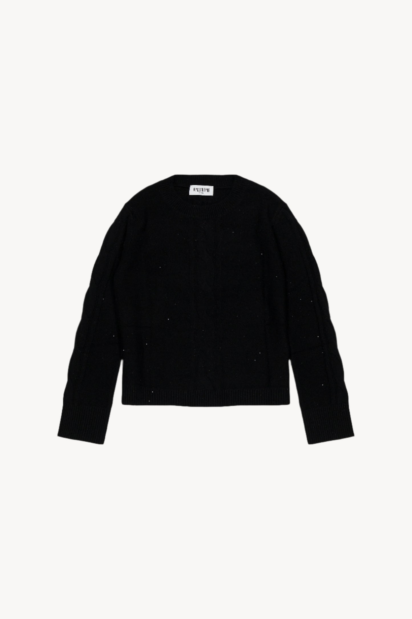 Pull torsadé en cachemire noir