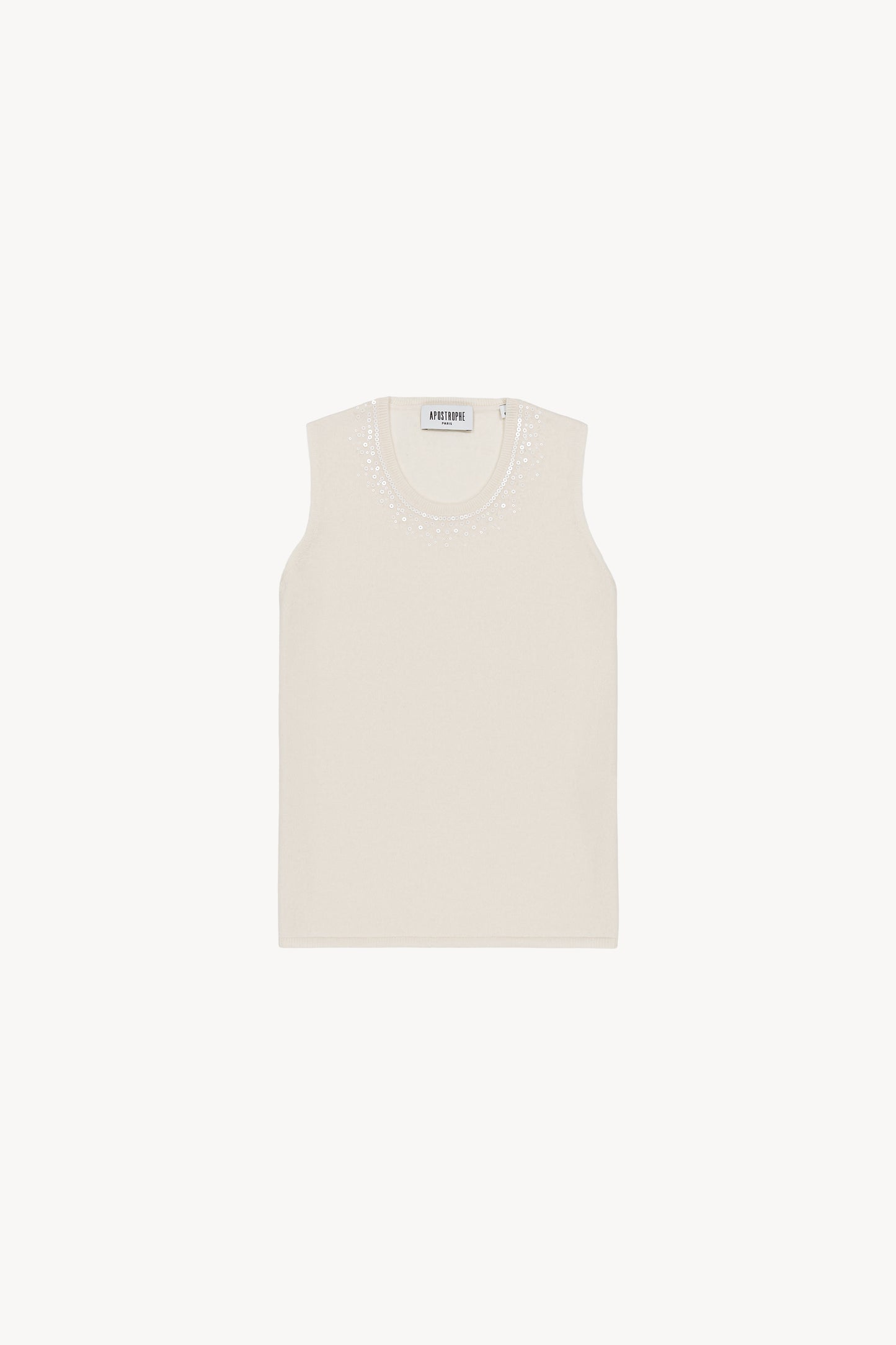 Off-white sequined knit