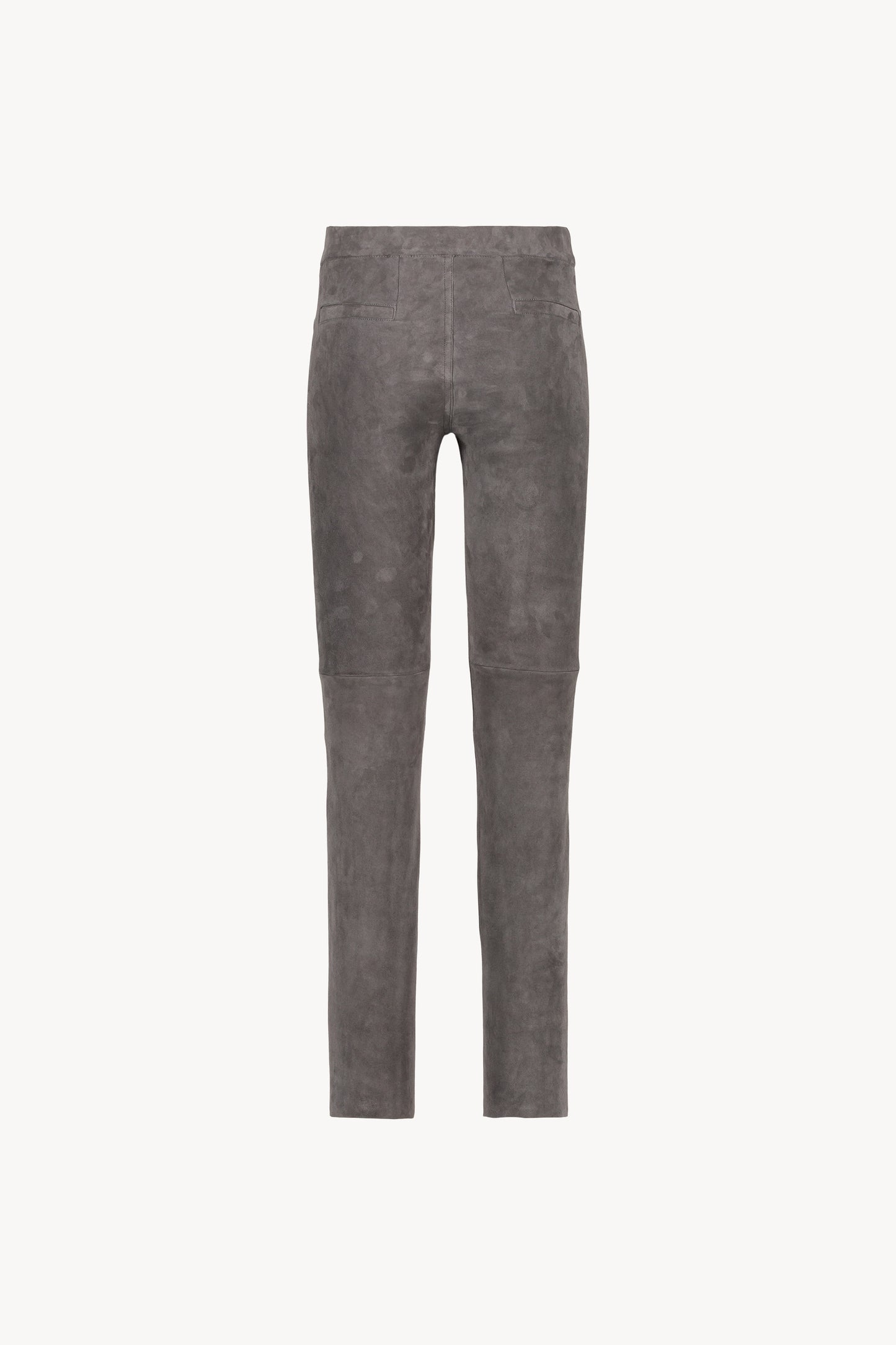 Legging gris moyen en daim, à la coupe ajustée et au toucher doux.