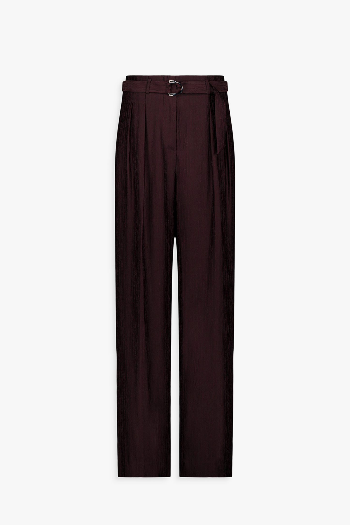 Dos du pantalon marine, ligne fluide et tombé structuré.