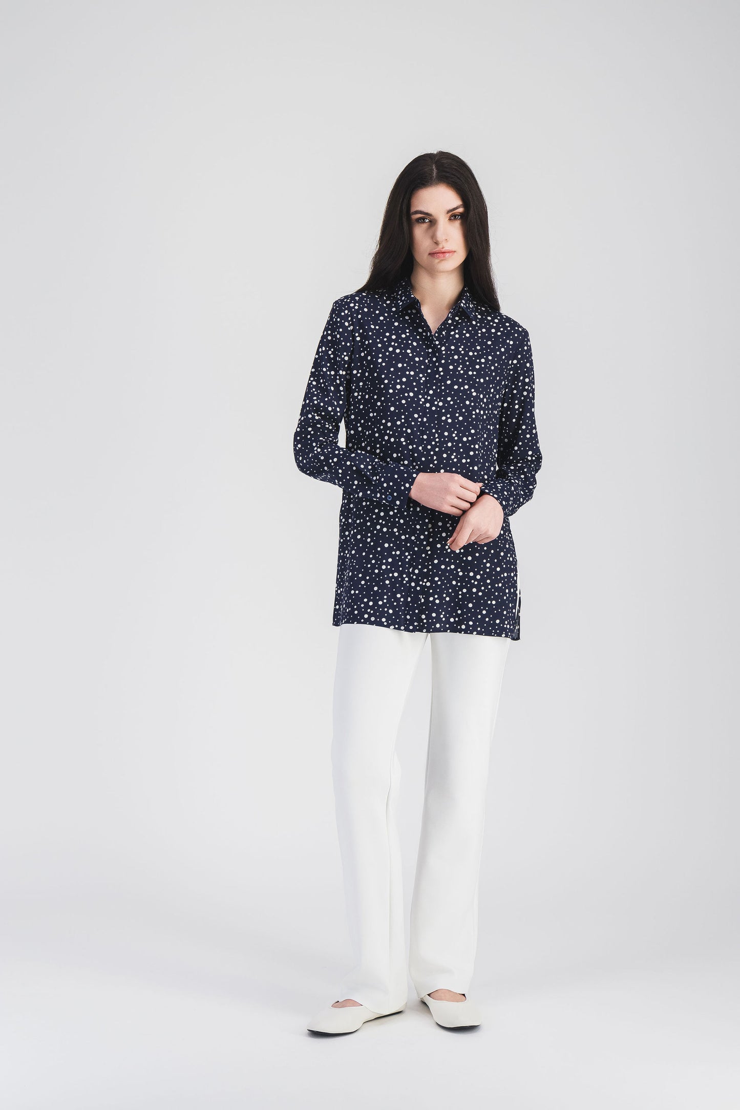 Chemise cintrée imprimé pois