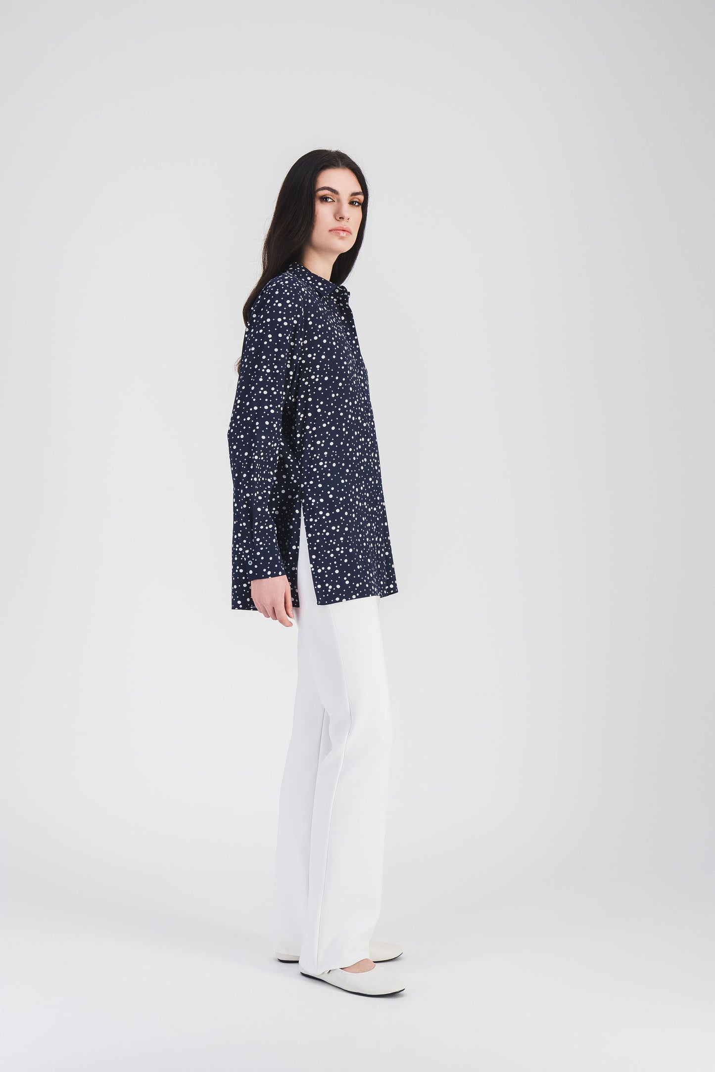 Chemise cintrée imprimé pois