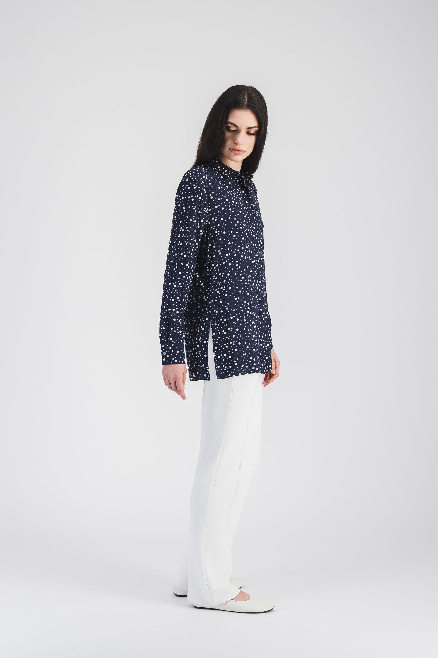 Chemise cintrée imprimé pois