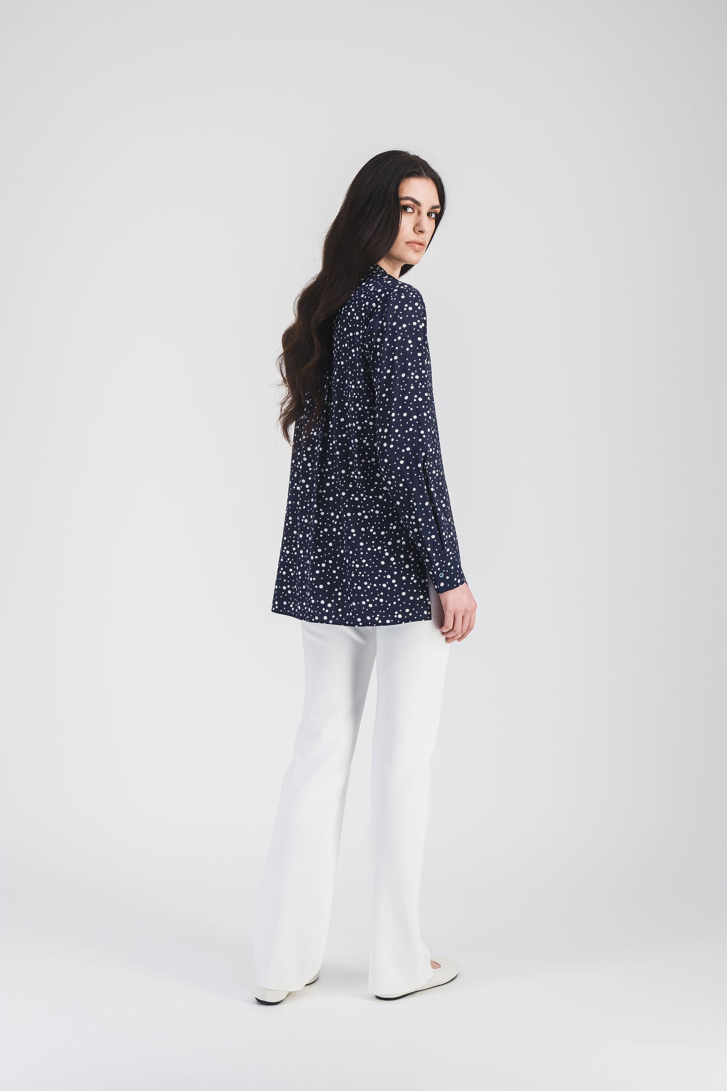 Chemise cintrée imprimé pois