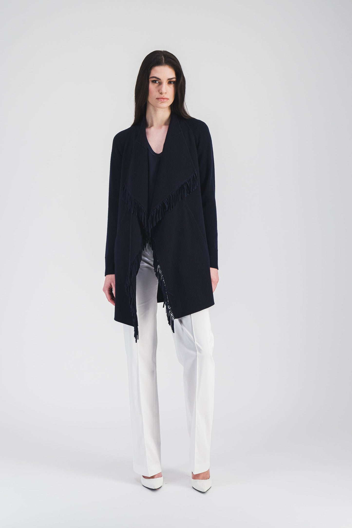 Blouse en soie marine
