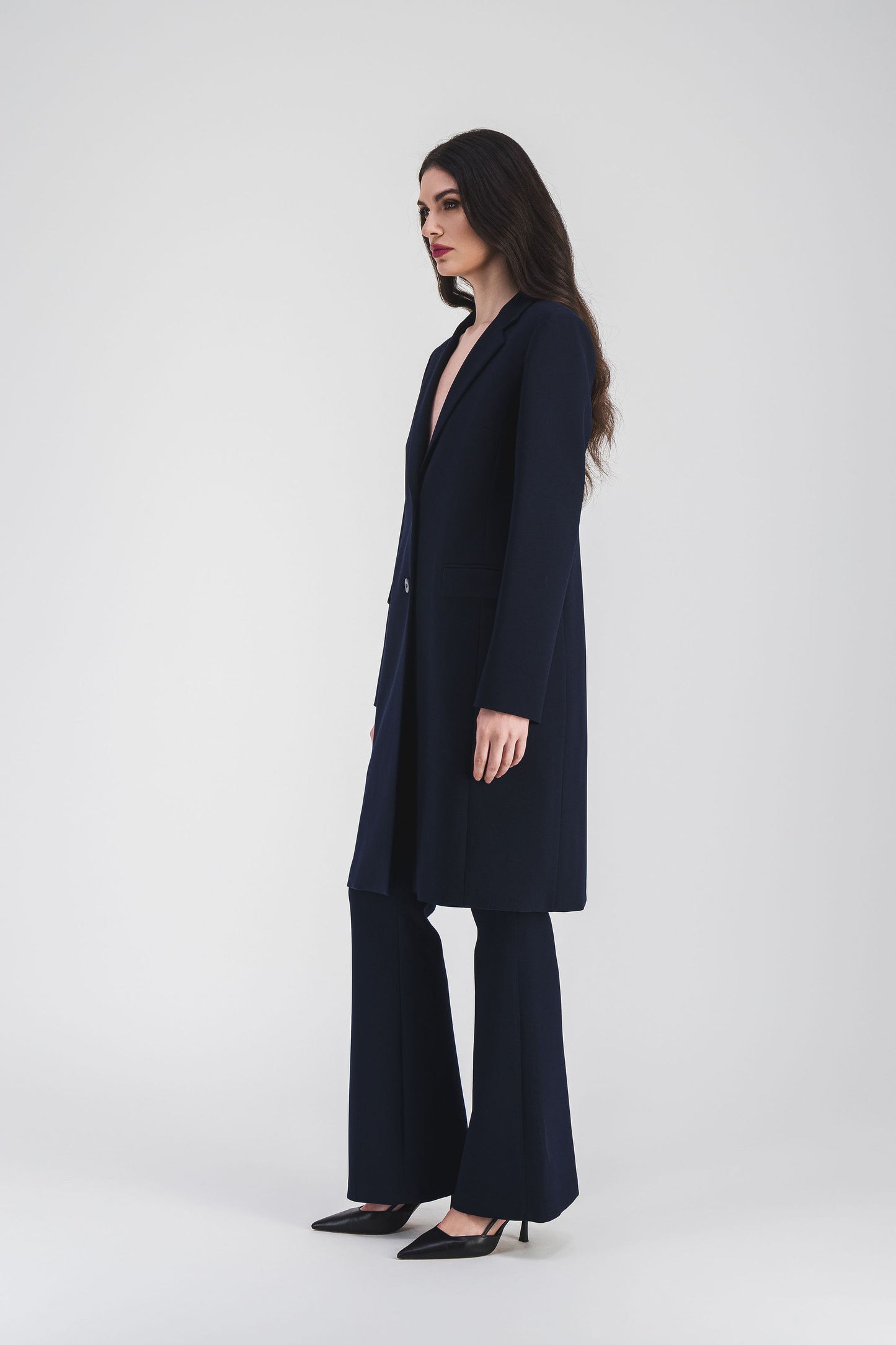 Manteau long marine
