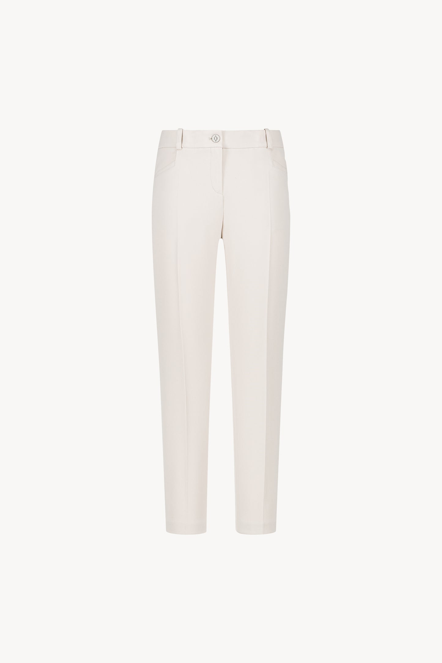 Pantalon droit blanc cassé Apostrophe, alliant sophistication et confort grâce à sa coupe impeccable et ses finitions soignées.