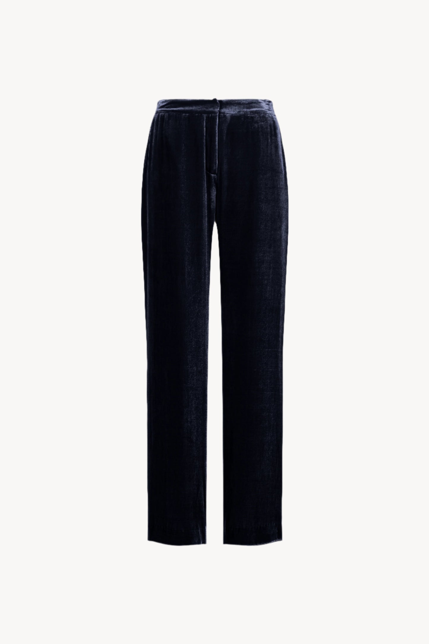 Wide-leg navy velvet pants
