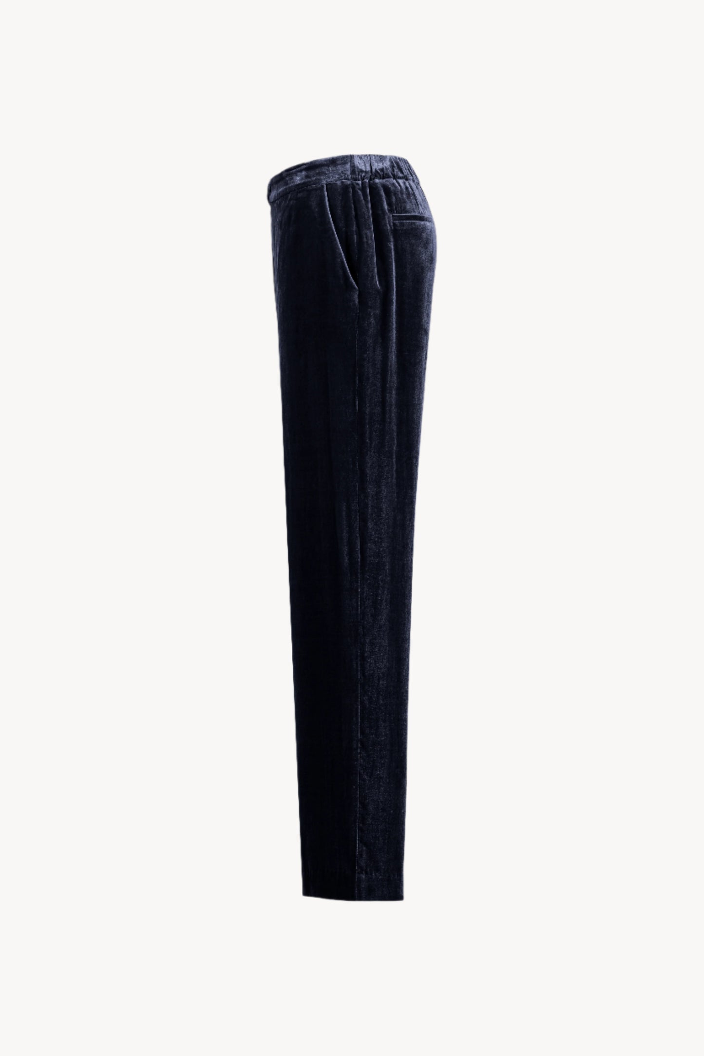Wide-leg navy velvet pants