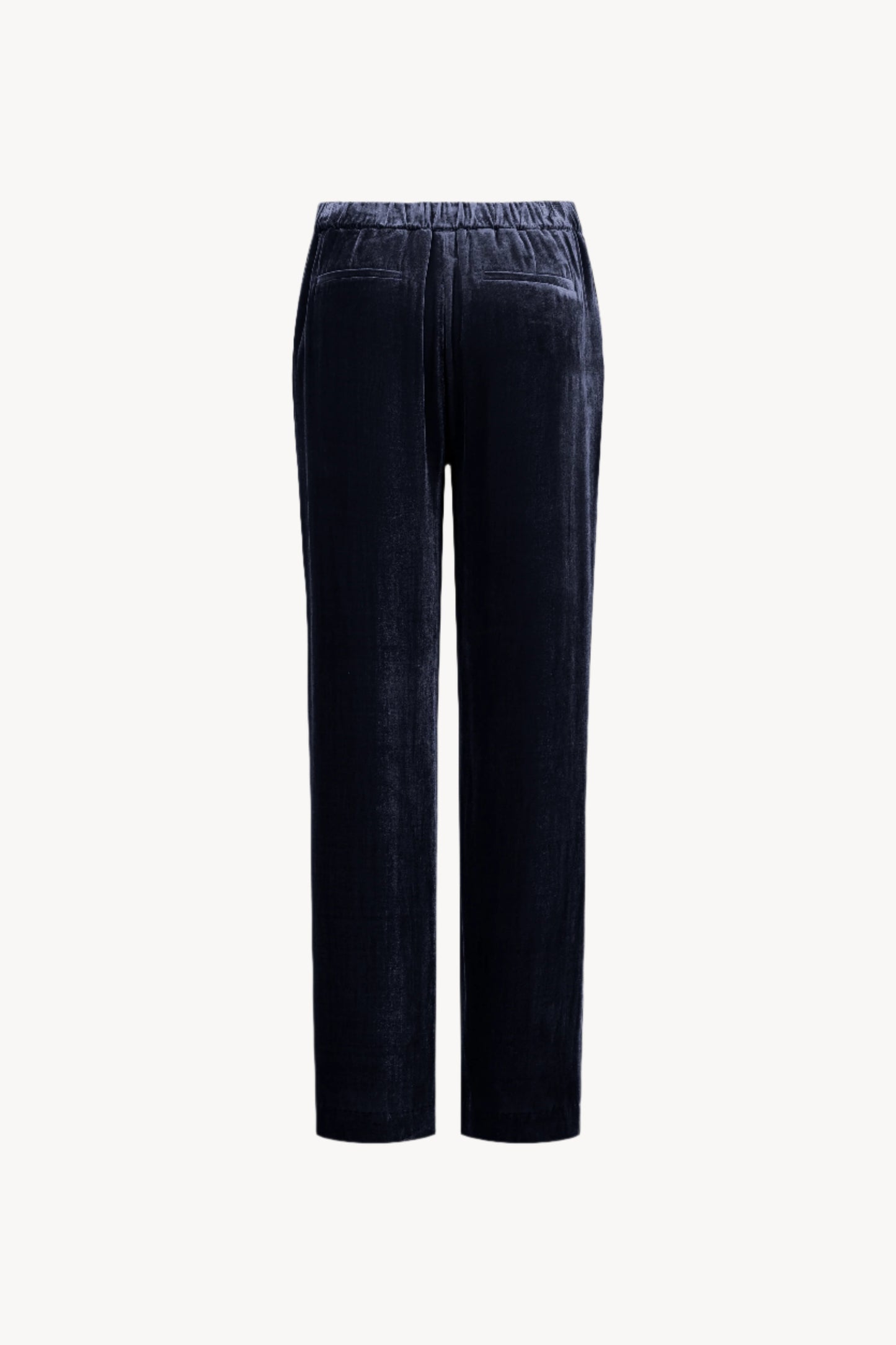 Wide-leg navy velvet pants