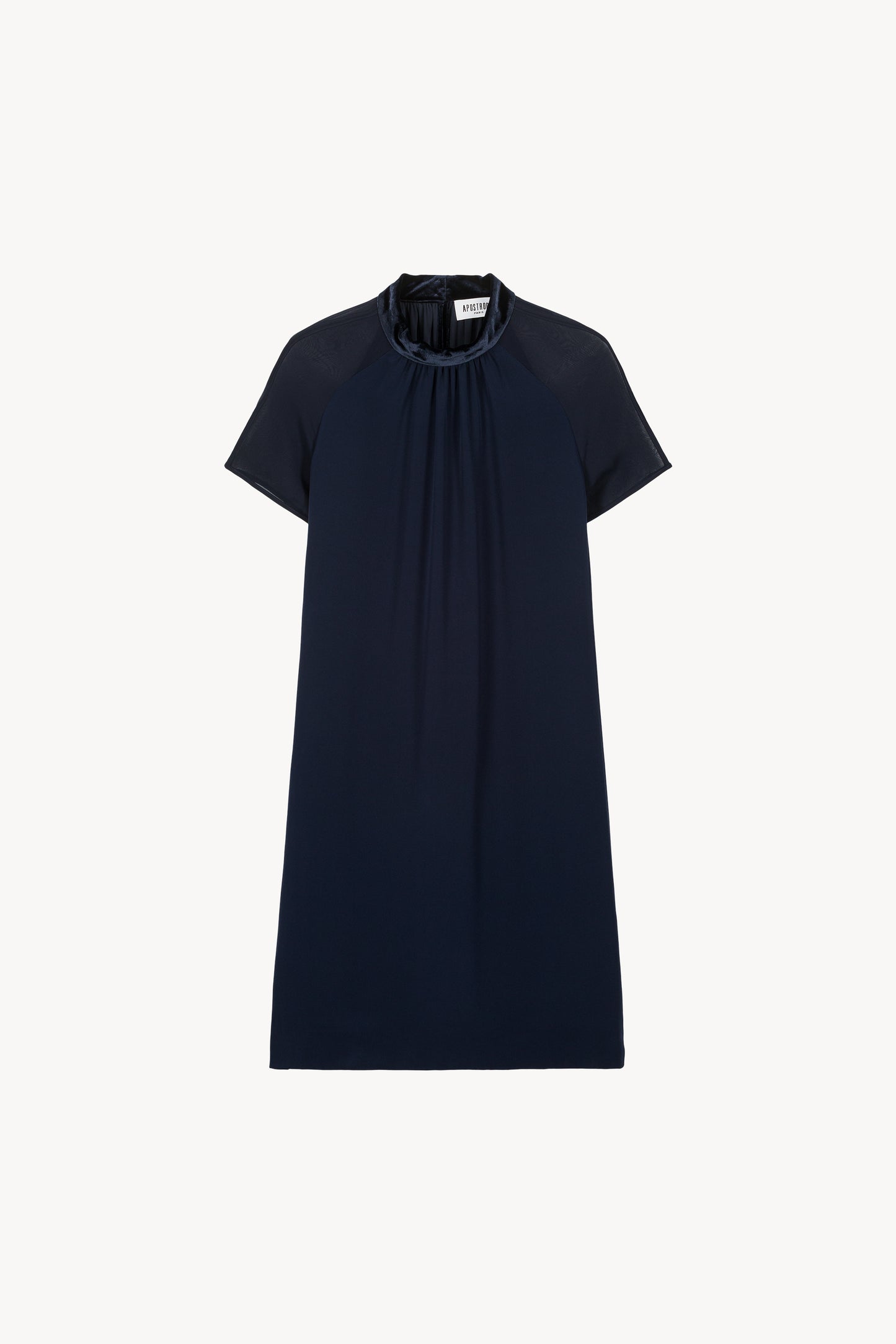 Robe courte bi-matière marine