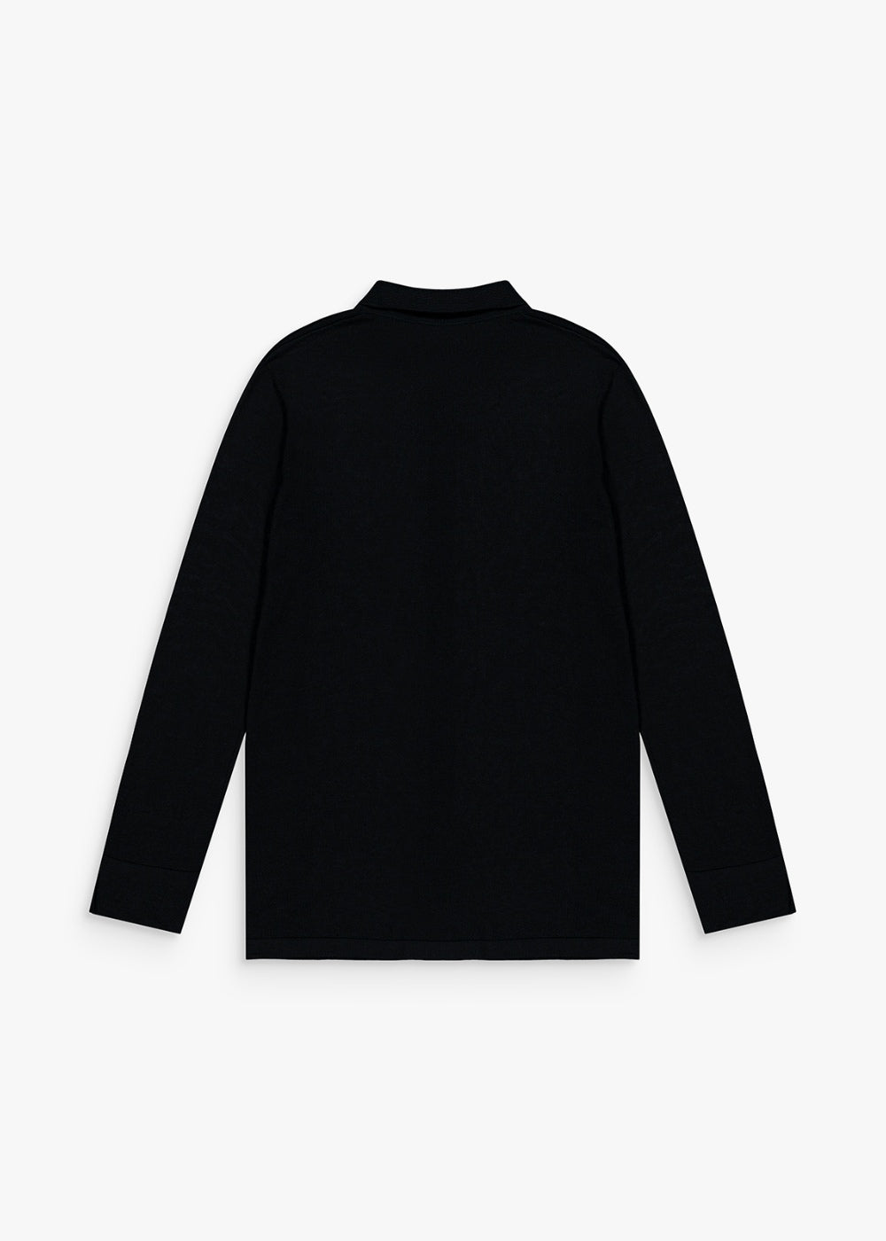 Chemise en laine noir avec boutons apparents et col chemise