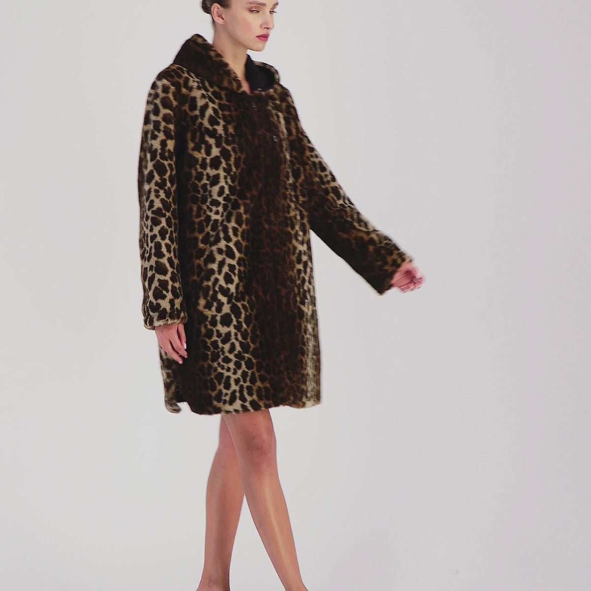 Audrey leopard jacket - Black/brown