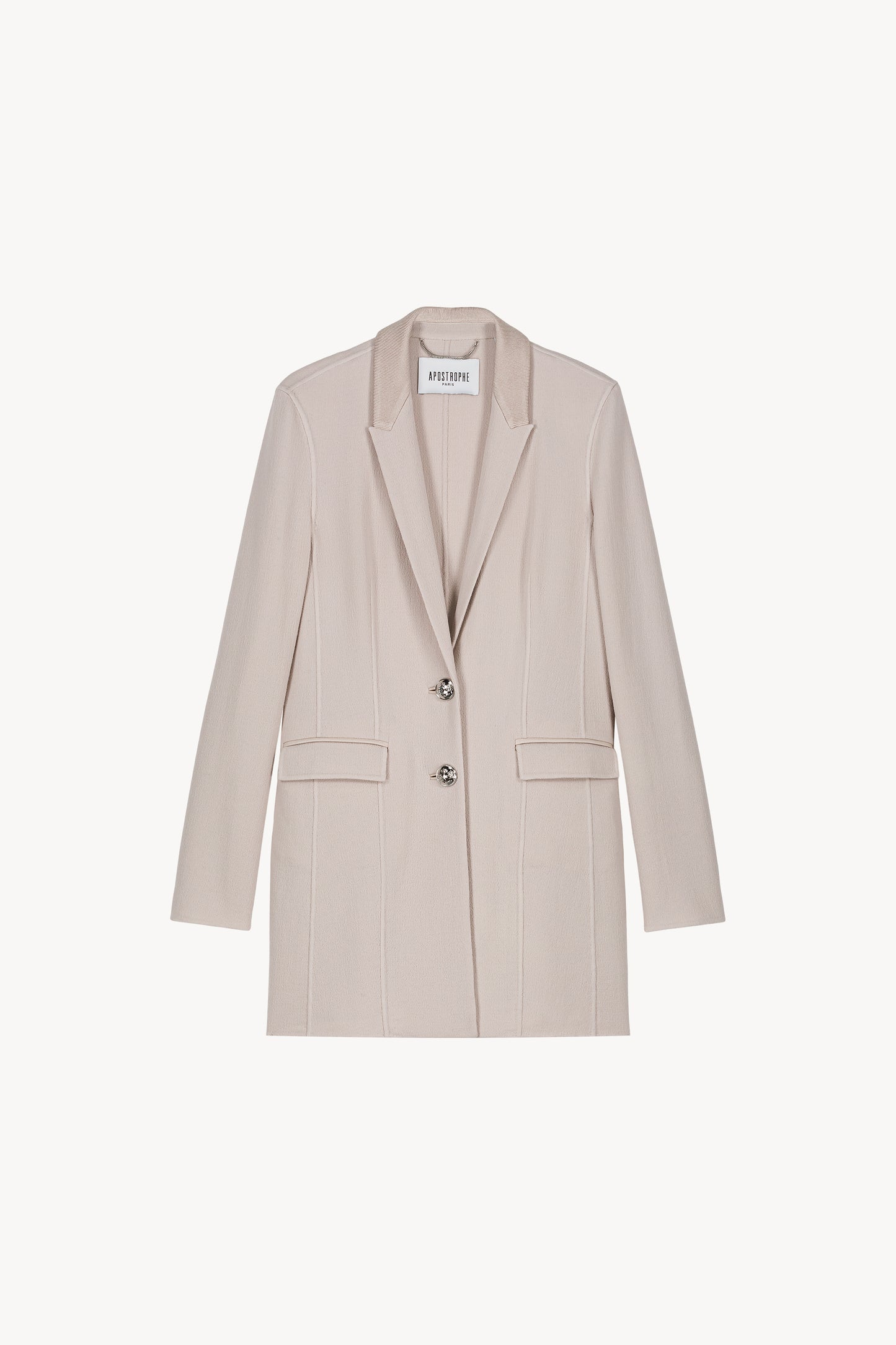 Blazer long en laine béton