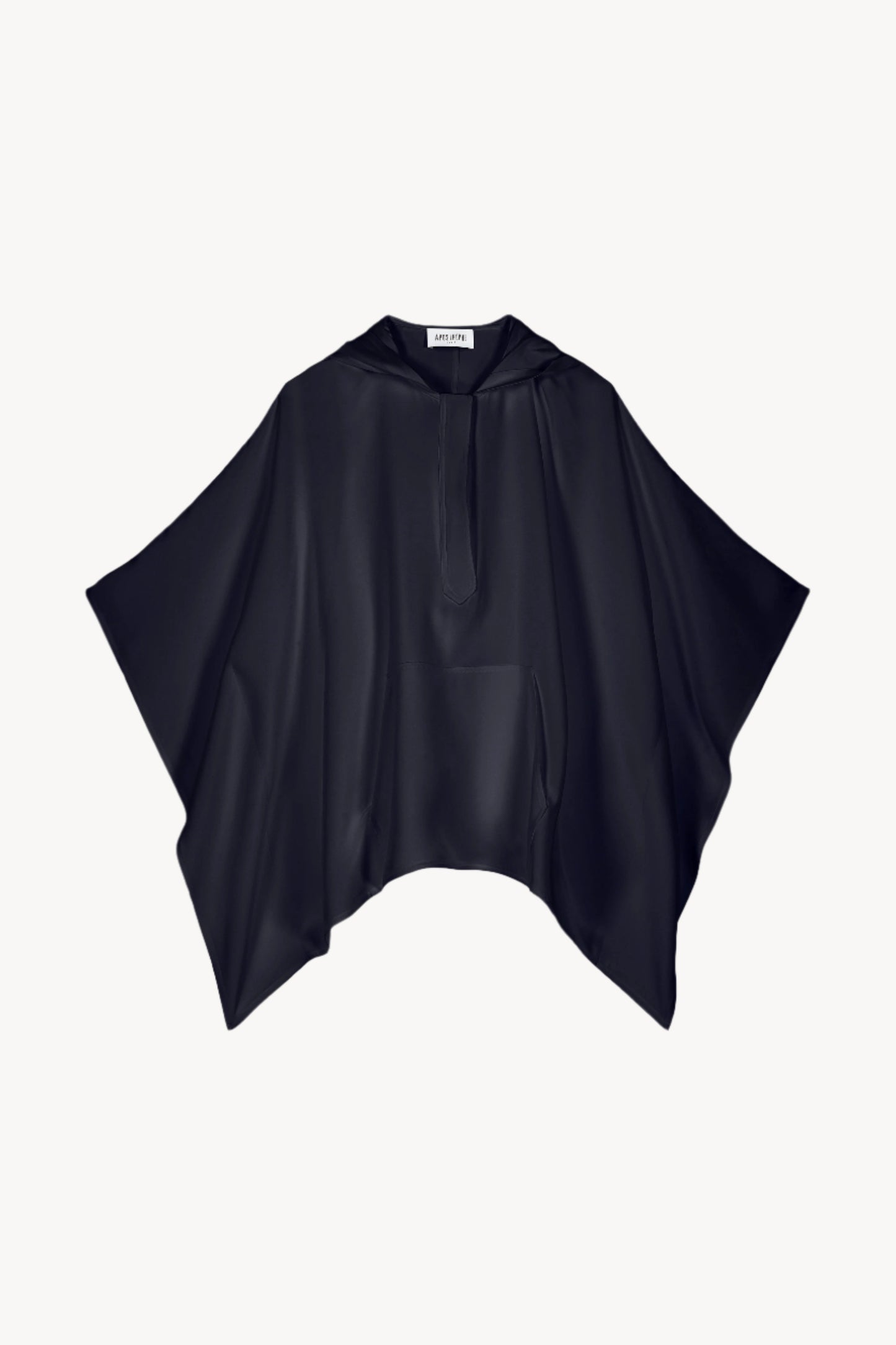 Navy silk poncho