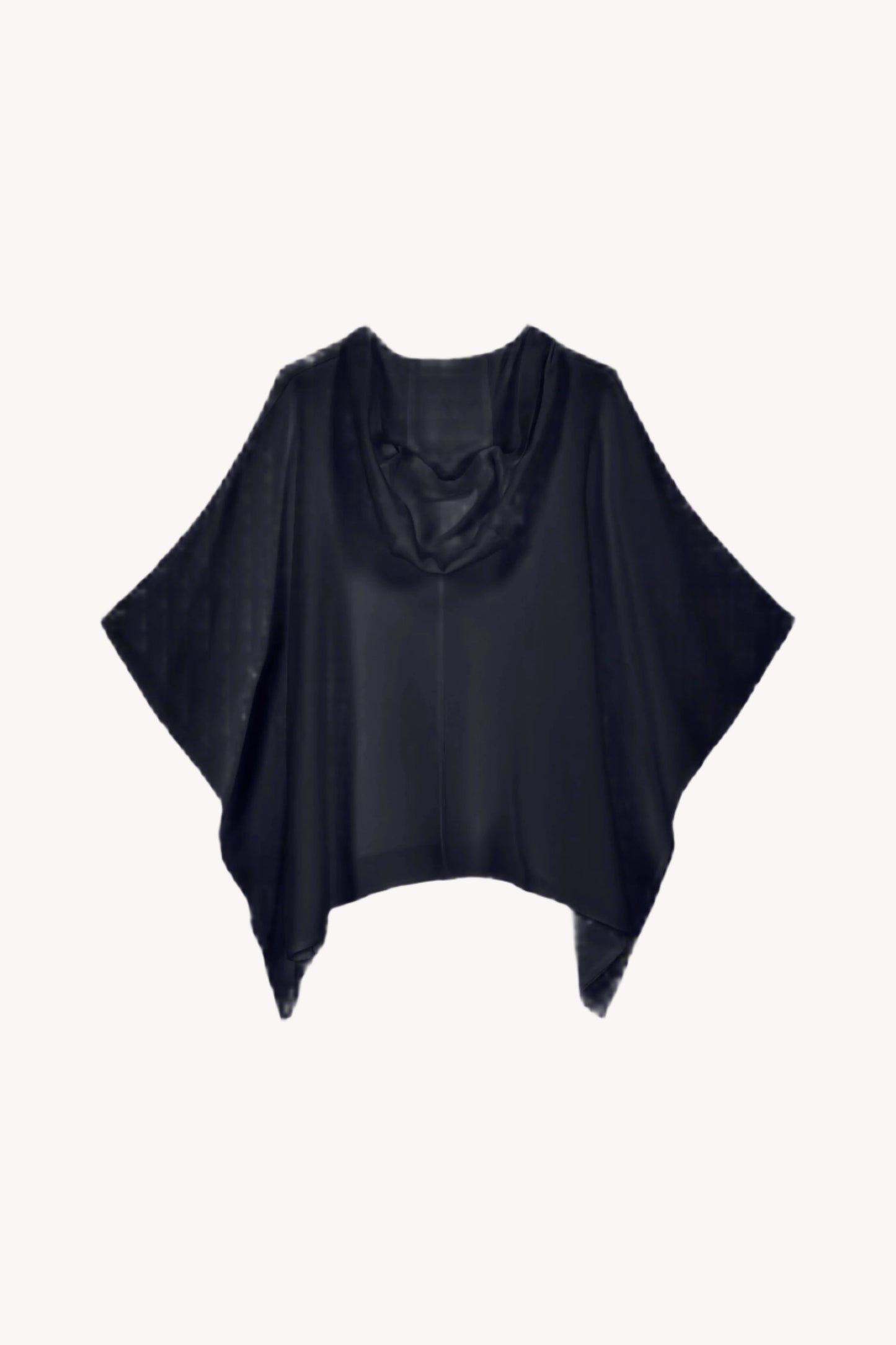 Navy silk poncho