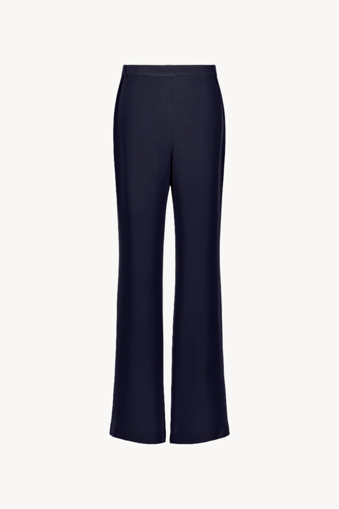 Pantalon fluide en soie marine