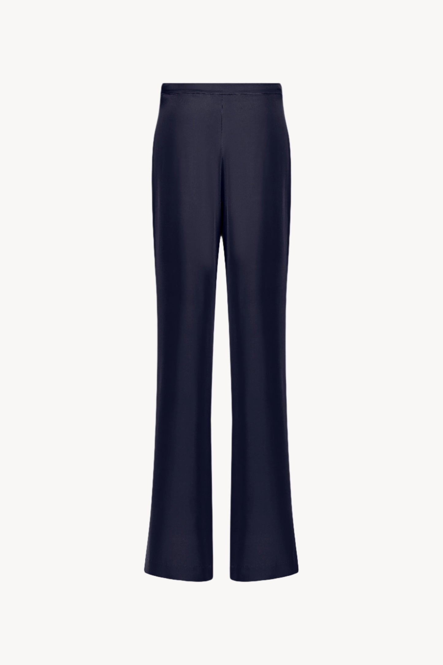 Pantalon fluide en soie marine