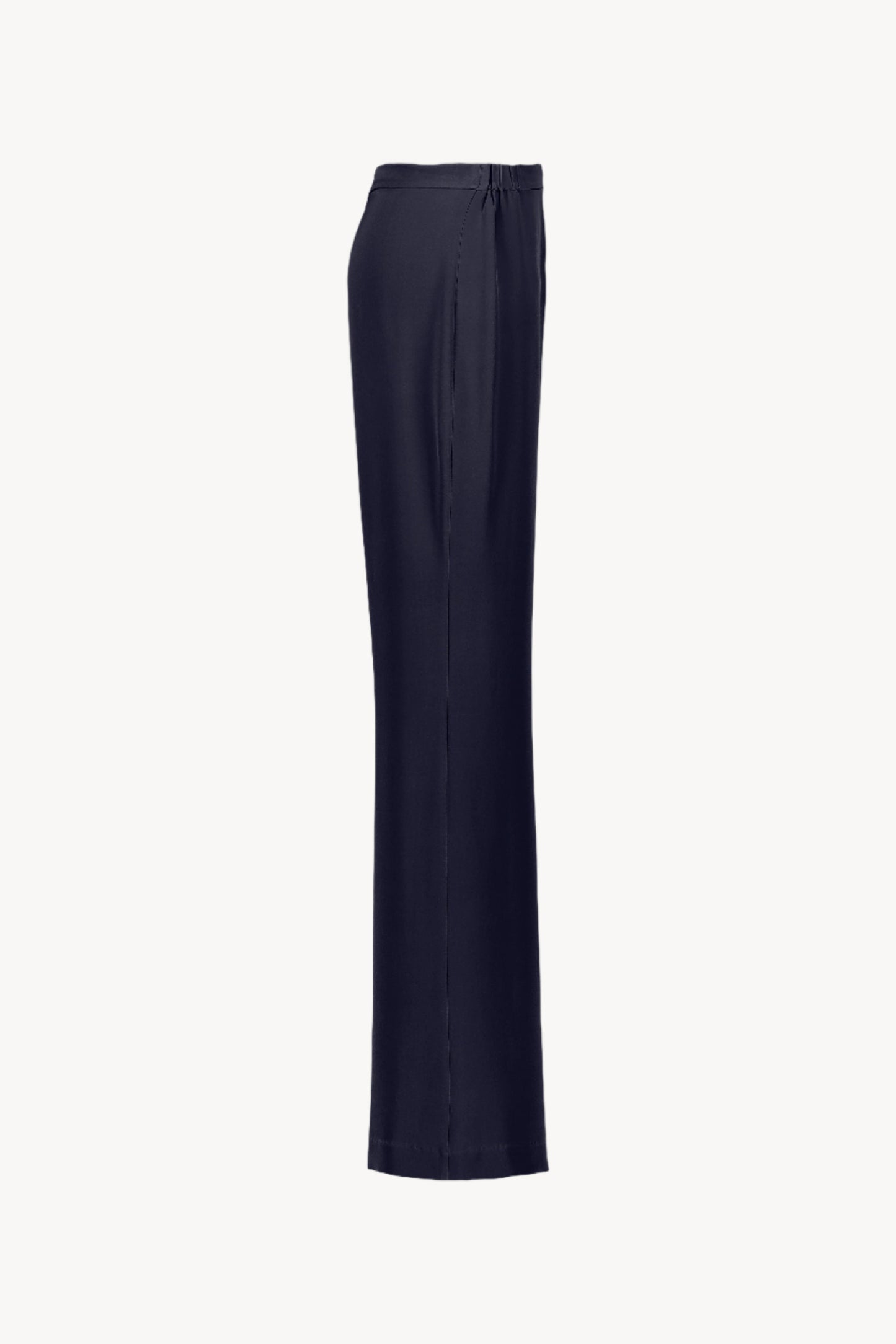 Pantalon fluide en soie marine