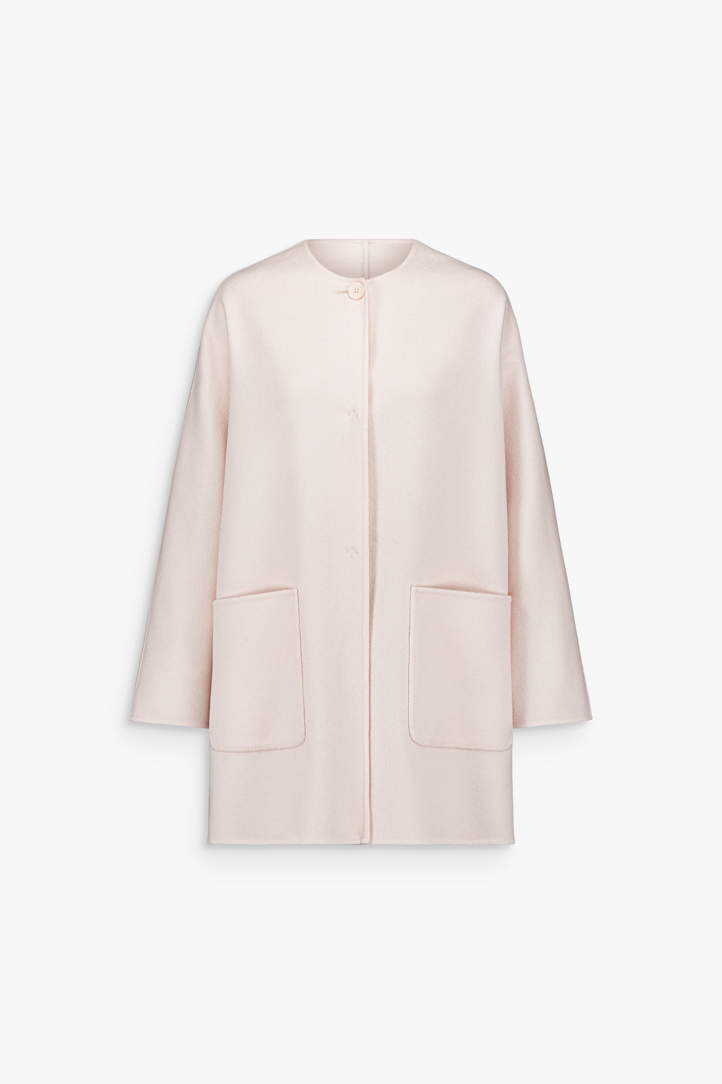 Manteau long rose pâle en cachemire double face