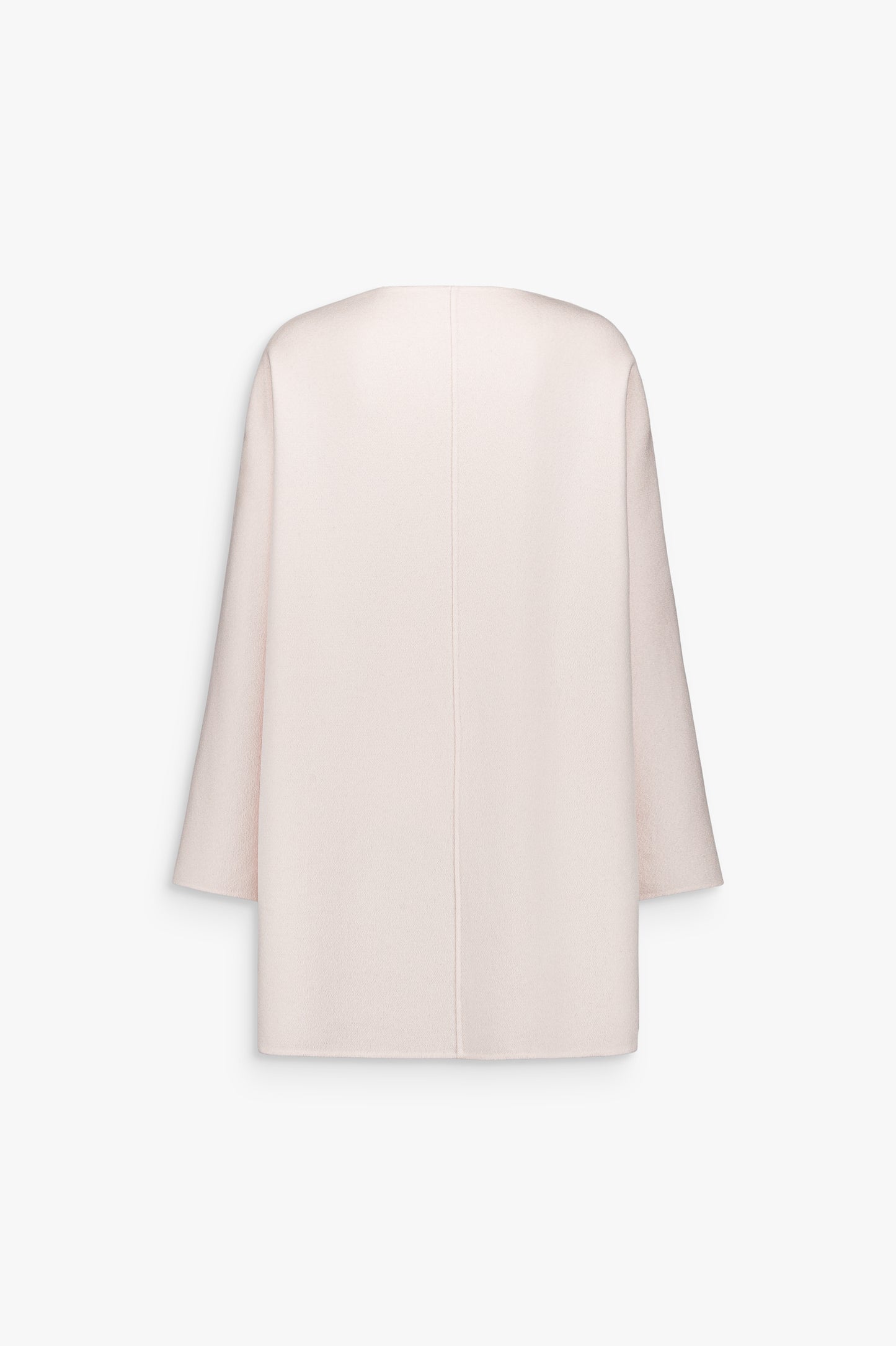 Manteau long rose pâle en cachemire double face