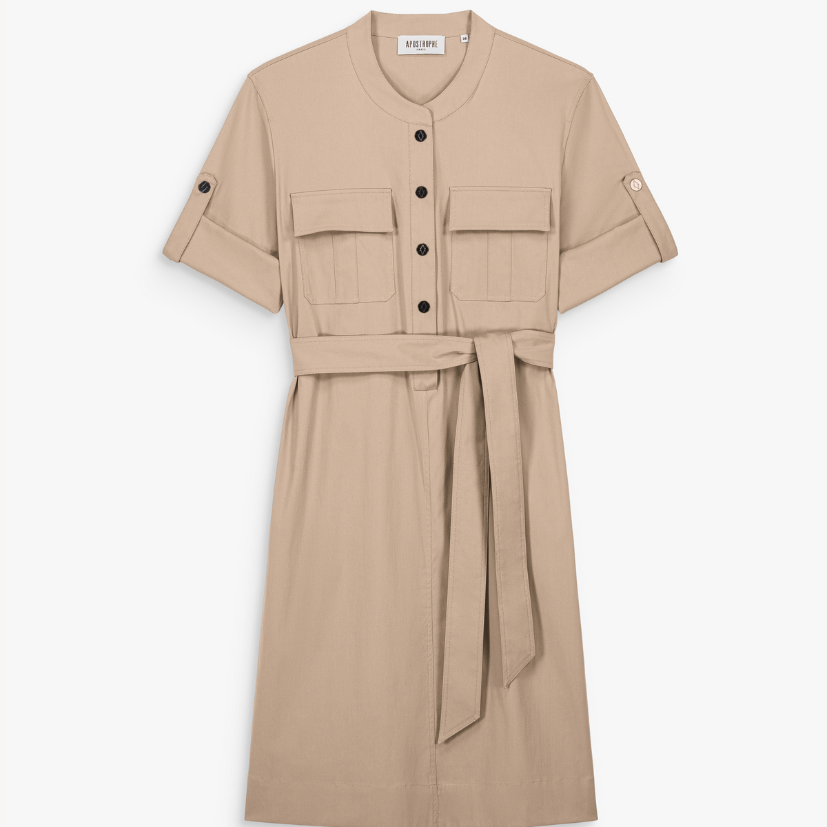 Robe Saharienne En Lin Autre Ton - Taille 40, Couleur Lin - Occasion Très Bon état
