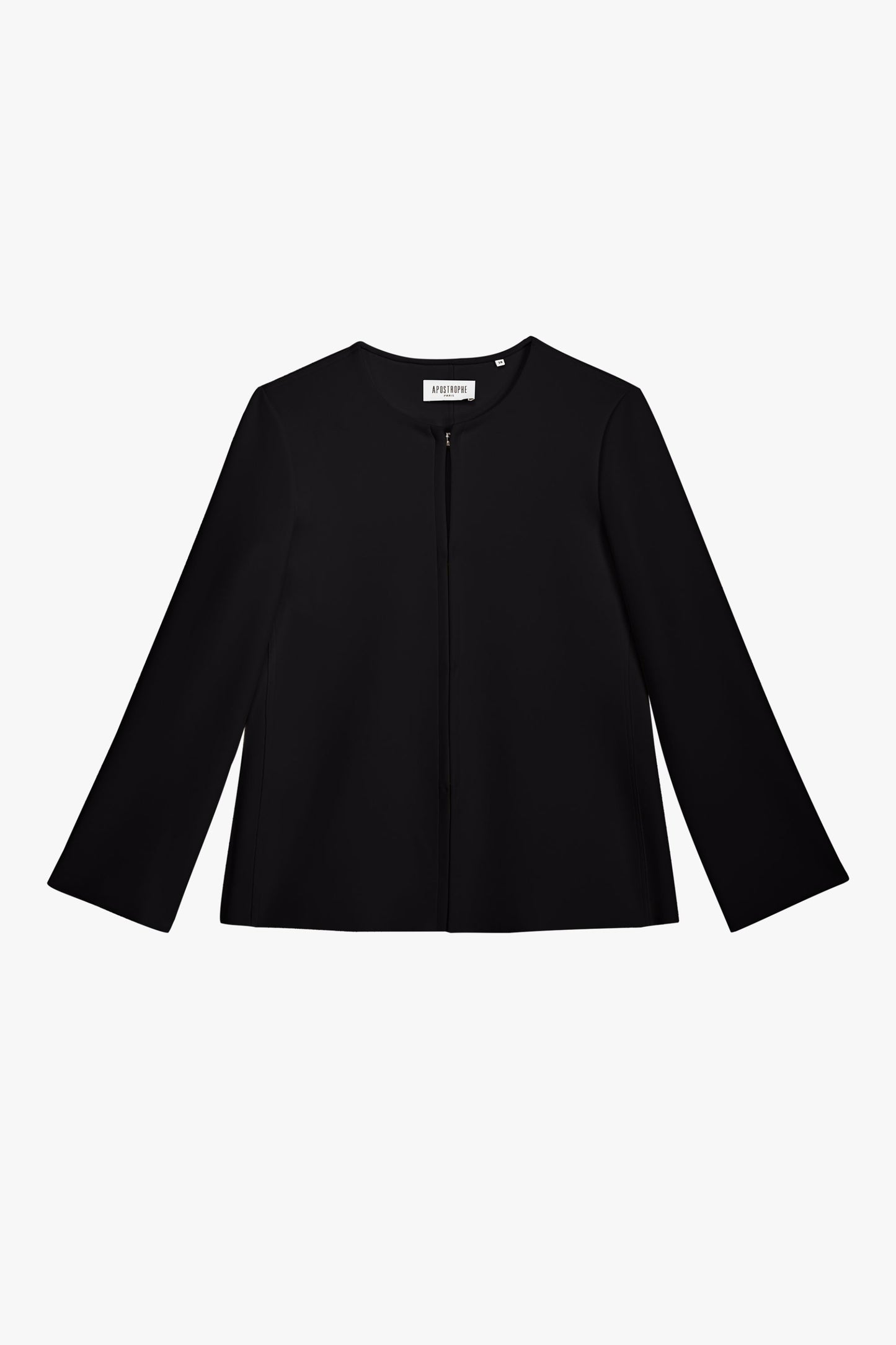 Cette tunique noire cintrée au design chemise avec une coupe flatteuse et ses détails raffinés 