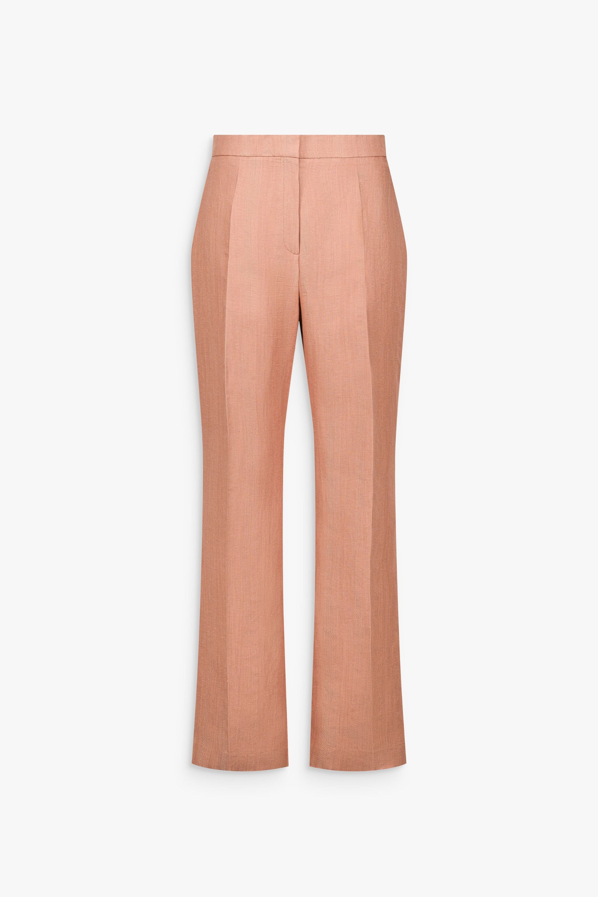 Pantalon droit rose ancien à la ligne structurée et élégante.