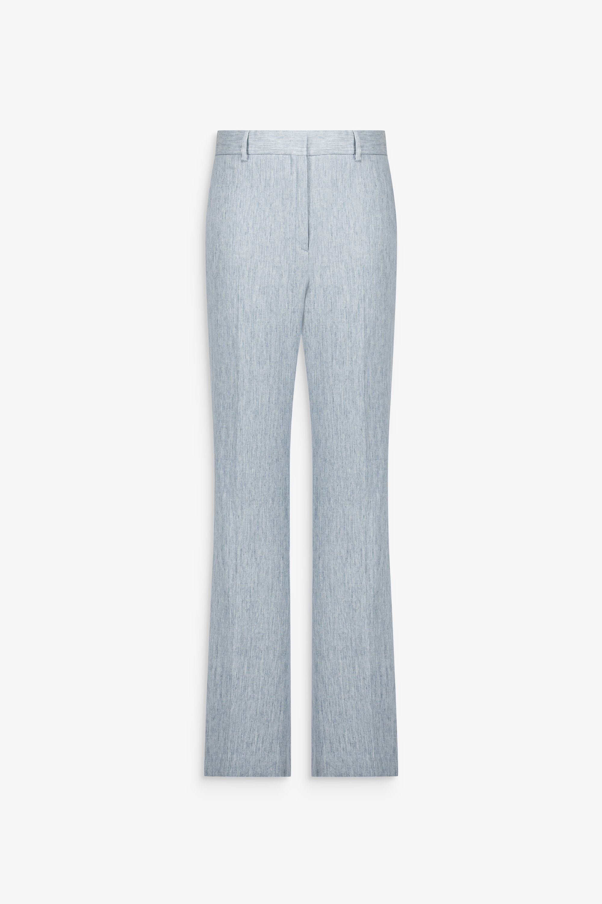 Pantalon en toile de lin à la coupe structurée et féminine.