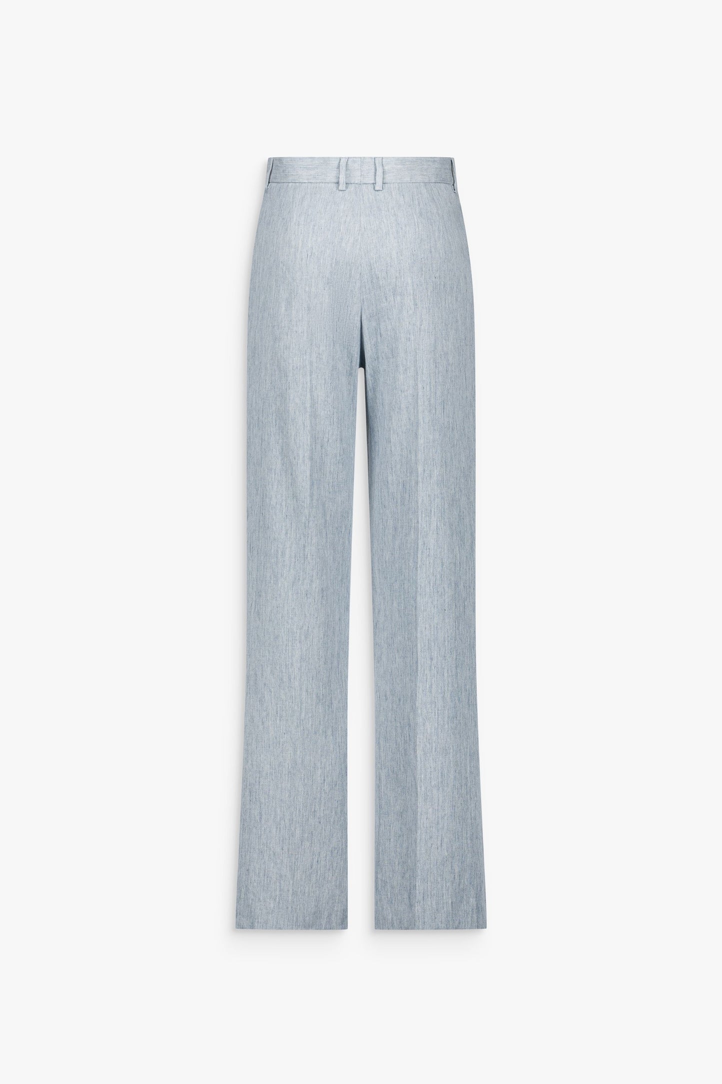 Straight blue denim trousers in linen canvas