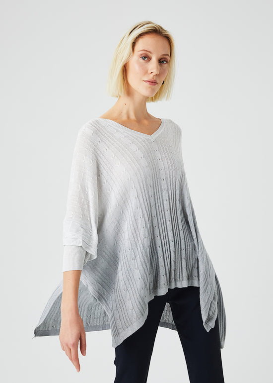 Charger l&amp;#39;image dans la galerie, PULL PONCHO TIE AND DYE ARGENTE
