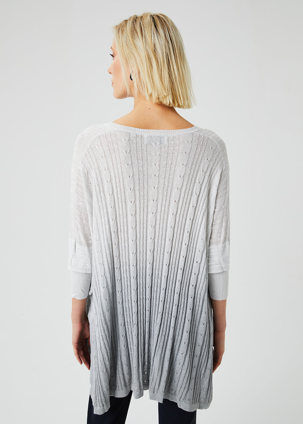 Charger l&amp;#39;image dans la galerie, PULL PONCHO TIE AND DYE ARGENTE
