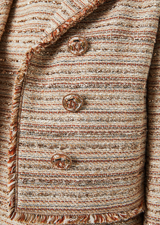 VESTE COURTE EN TWEED BEIGE