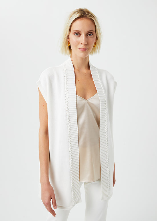 White braided sleeveless vest